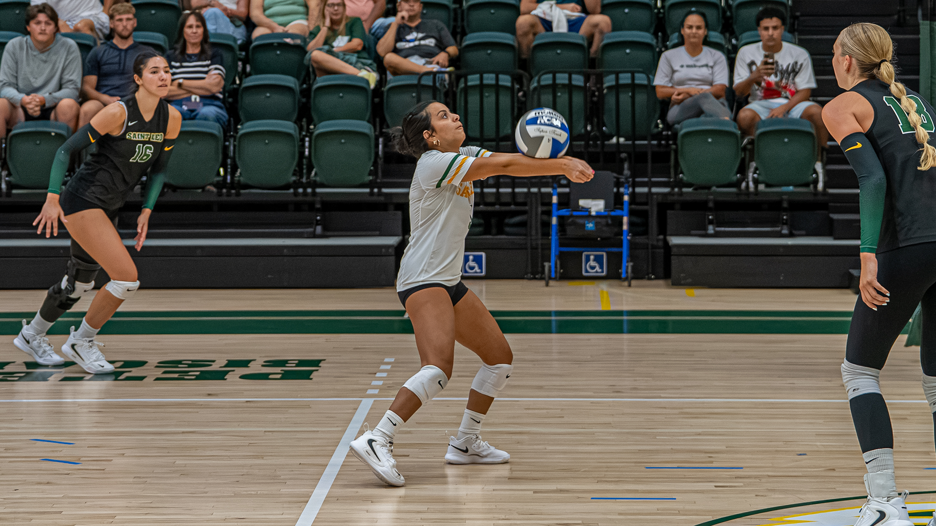 Giada Solorzano digs the ball in a scrimmage with St. Johns River