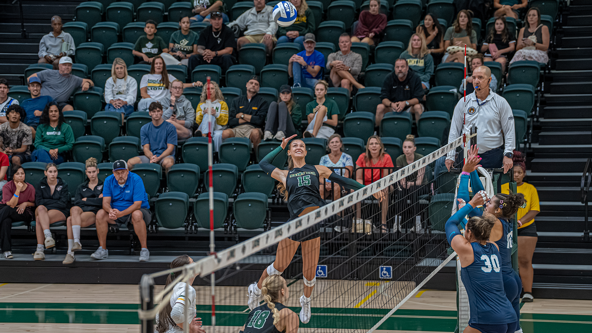 Alexa Gandolfo attacks the ball versus Eckerd