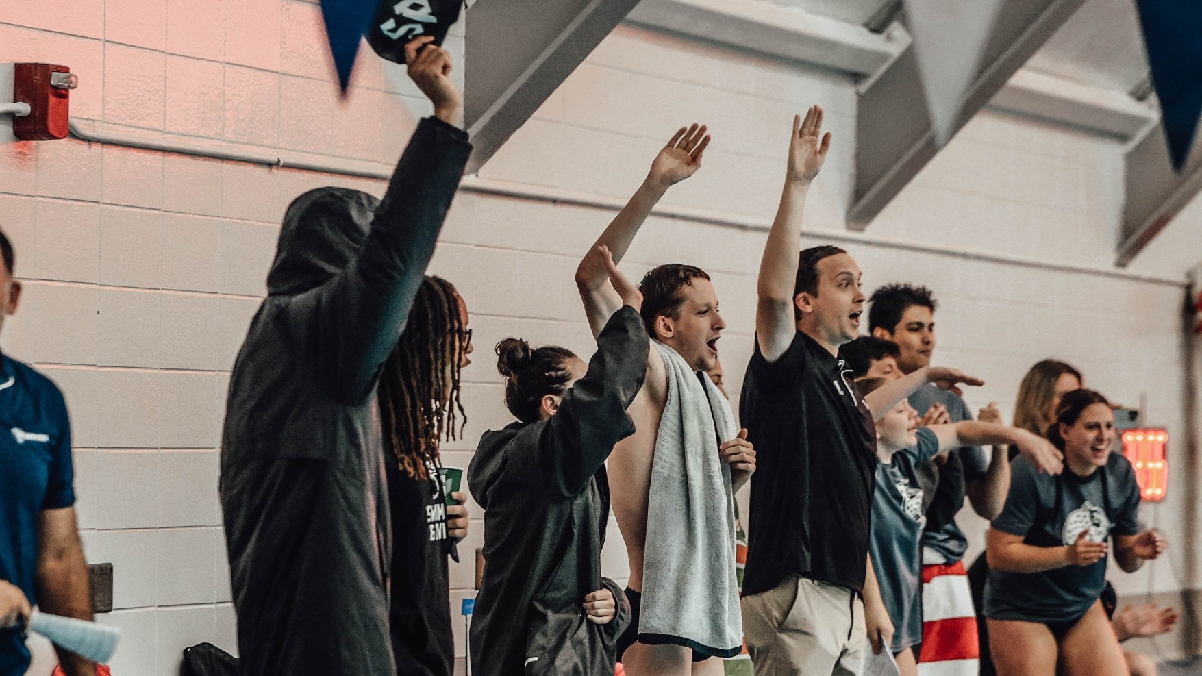 swim team celebration