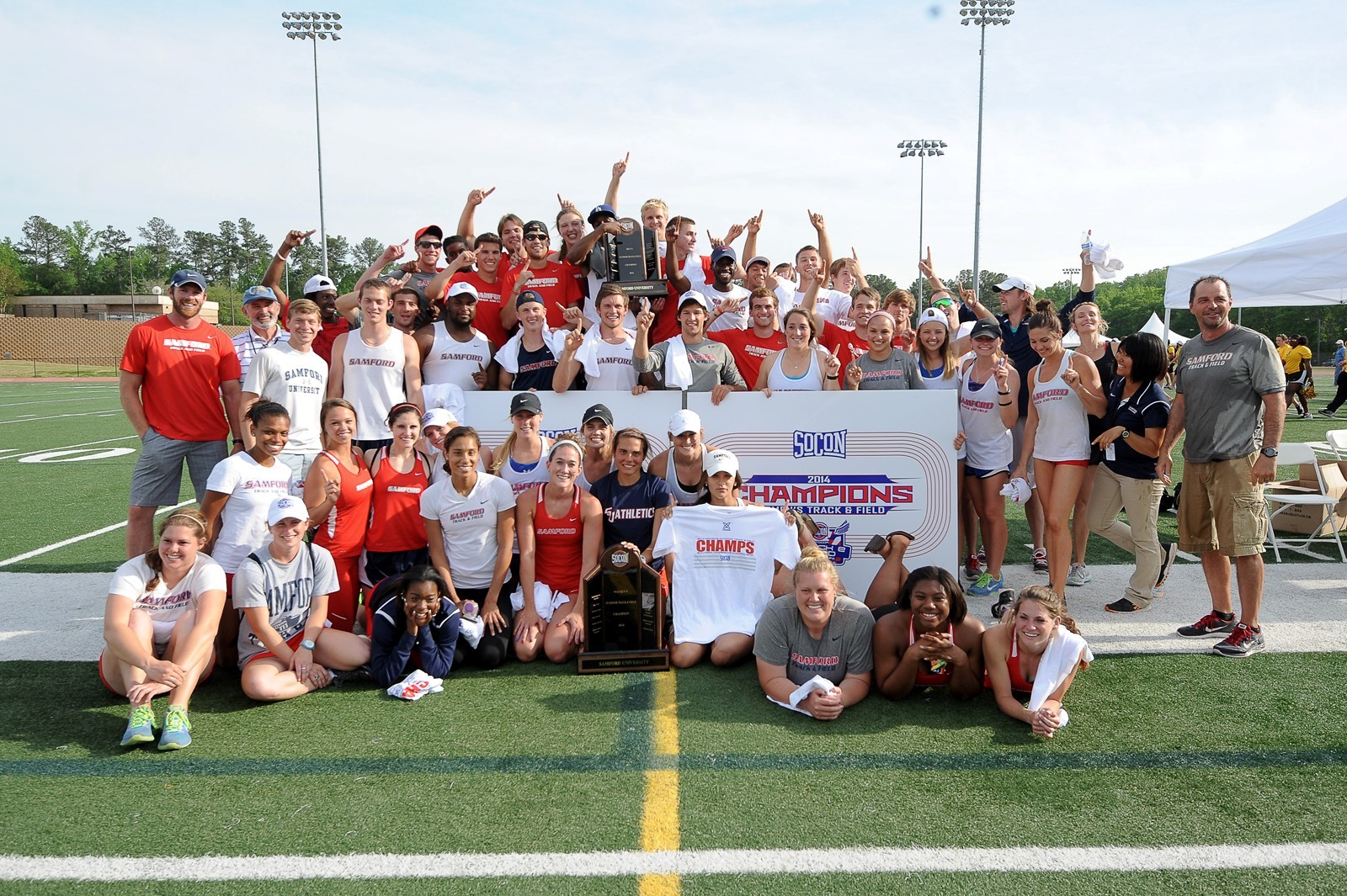 Track and Field Teams With 2014 SoCon Trophies
