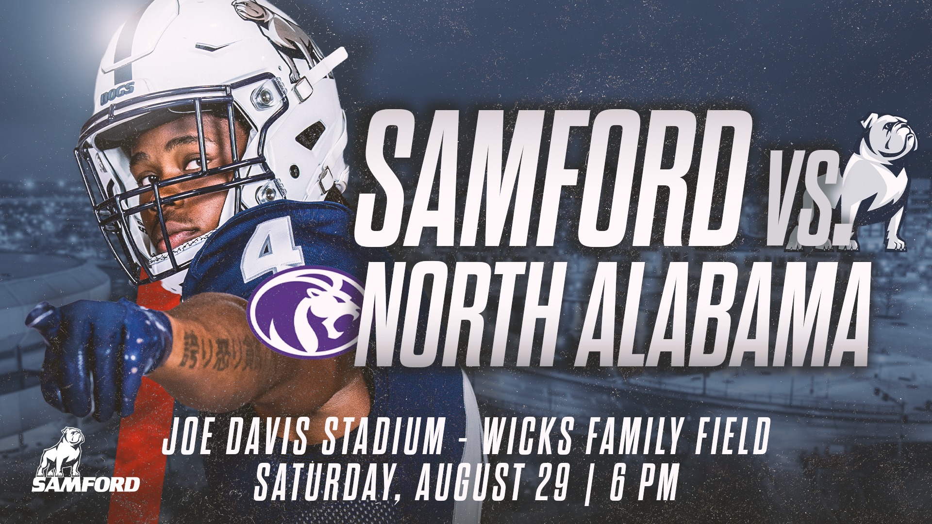 Samford-UNA football game graphic