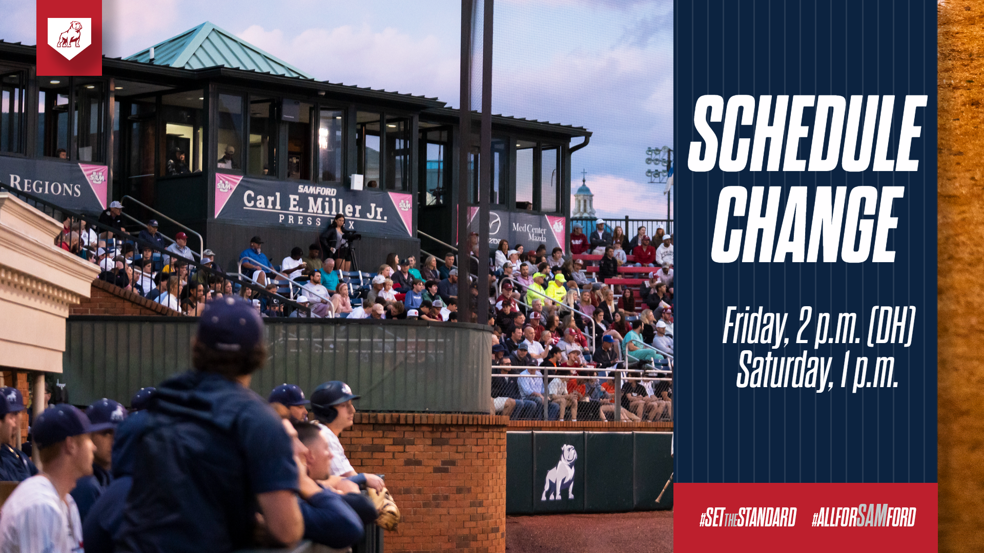 Baseball Schedule change graphic 2-11-26