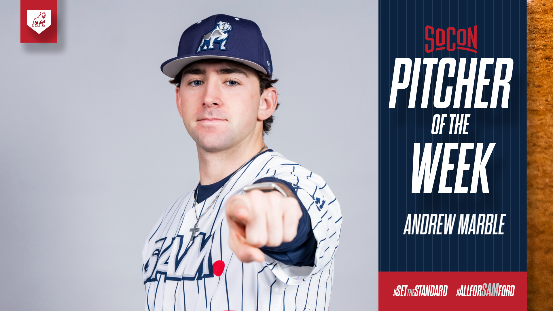 Andrew Marble Pitcher of the Week graphic 2-16-26