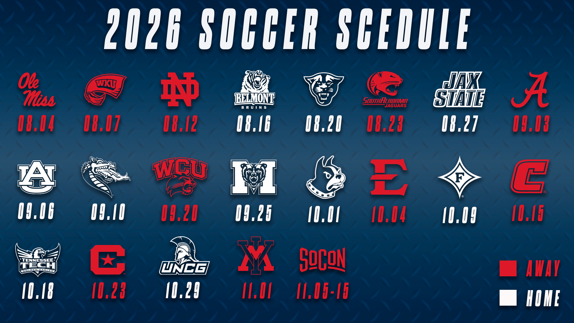 2026 Soccer Schedule graphic