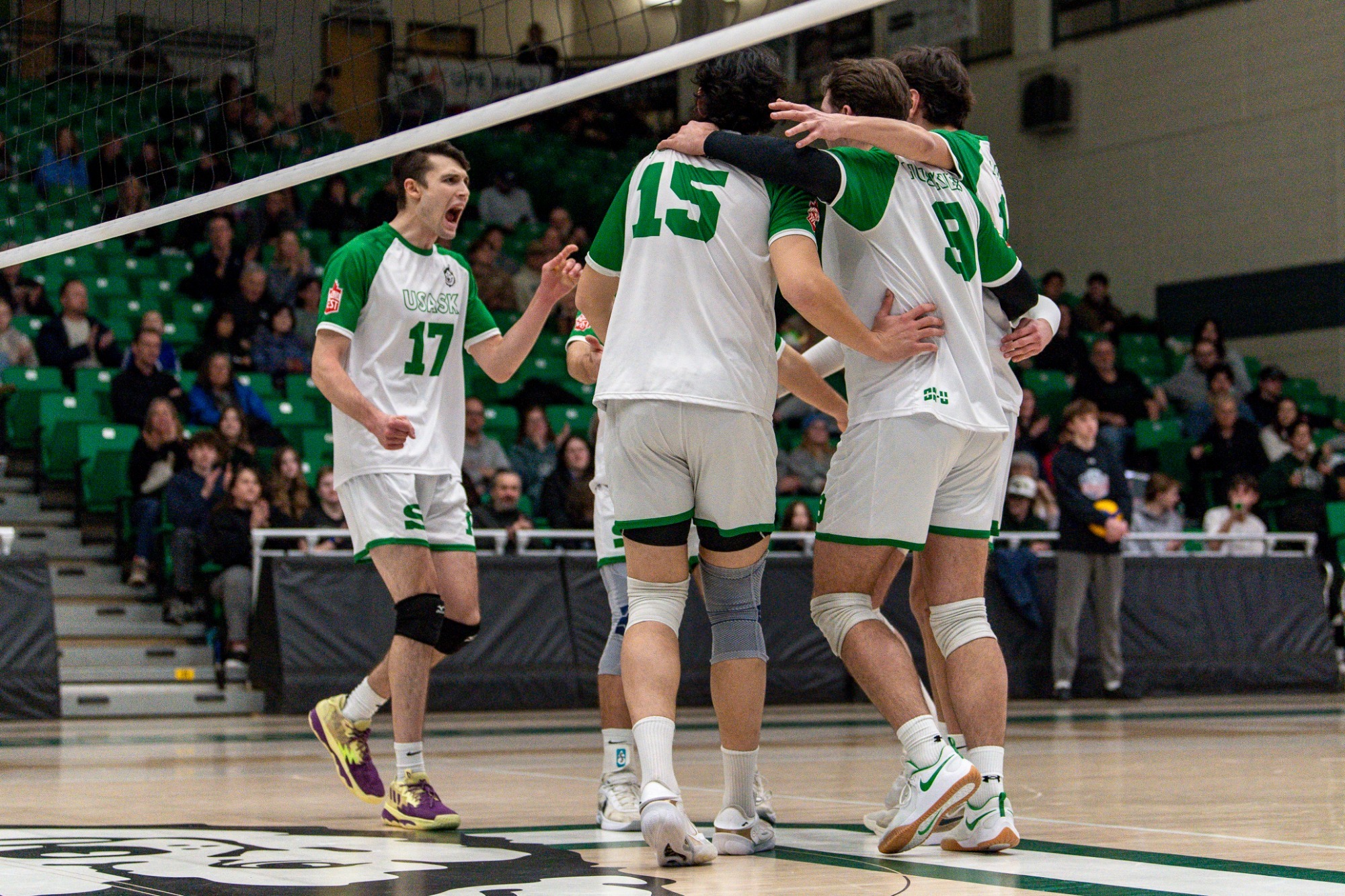 as the University of Saskatchewan Huskies take on the Fraser Valley Cascades in Canada West Men’s Volleyball action in Saskatoon, SK, January 31, 2026.Photo Electric Umbrella/Liam Richards 