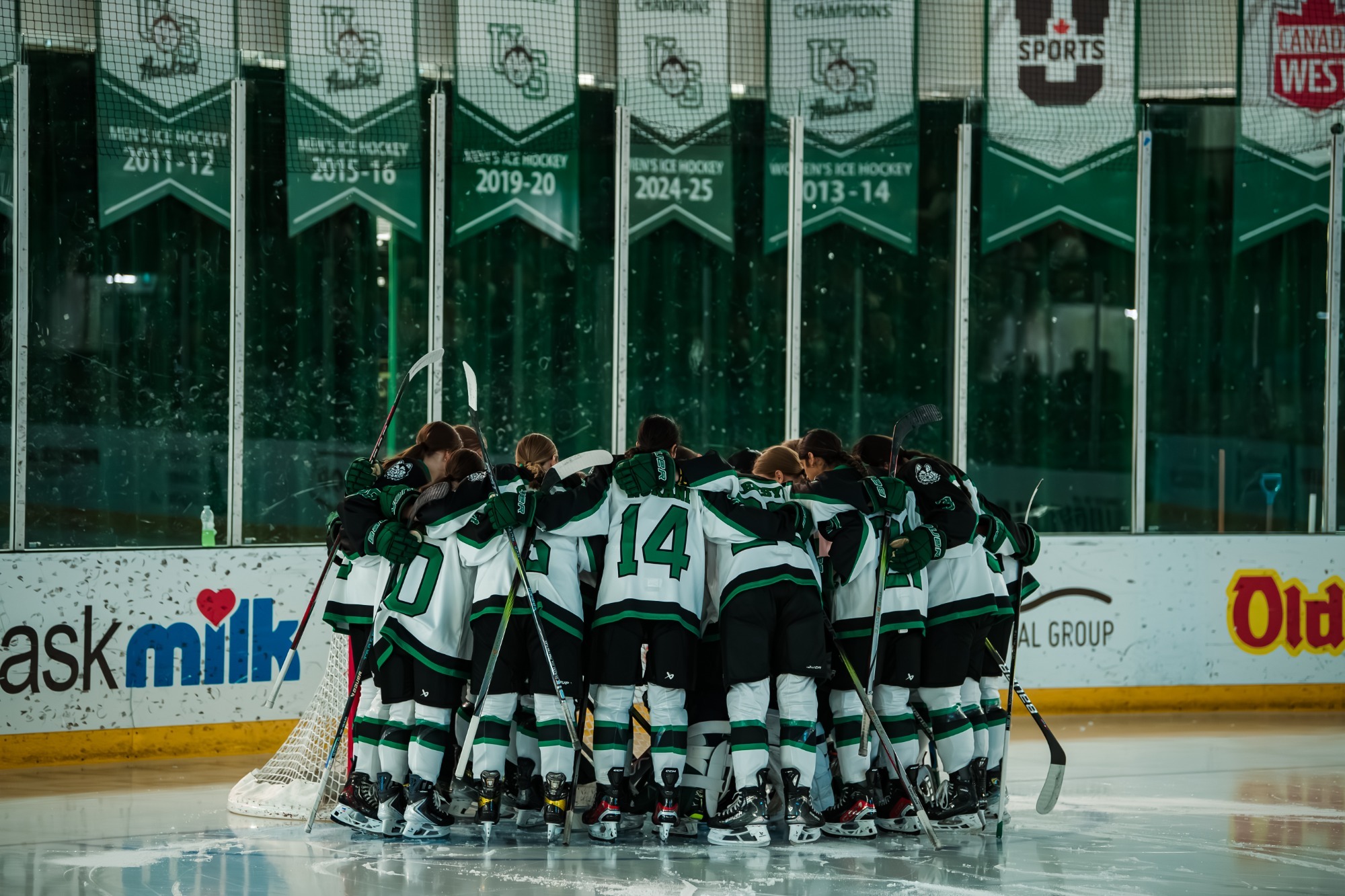 As the University of Saskatchewan Huskies take on the Trinity Western Spartans in Canada West Women’s Hockey action in Saskatoon, SK, October 17, 2025.Photo Electric Umbrella/Liam Richards