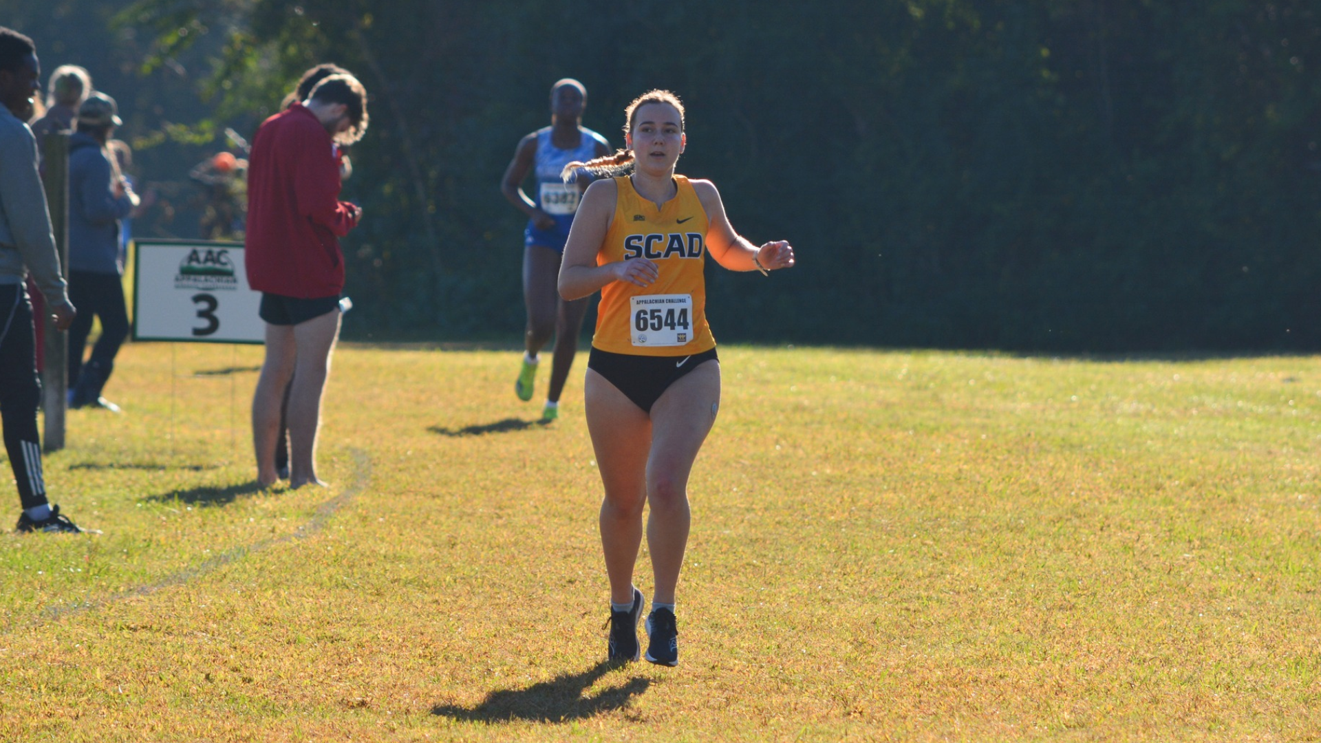 Corinne Sherwin brings it into the finish at the Appalachian Challenge.