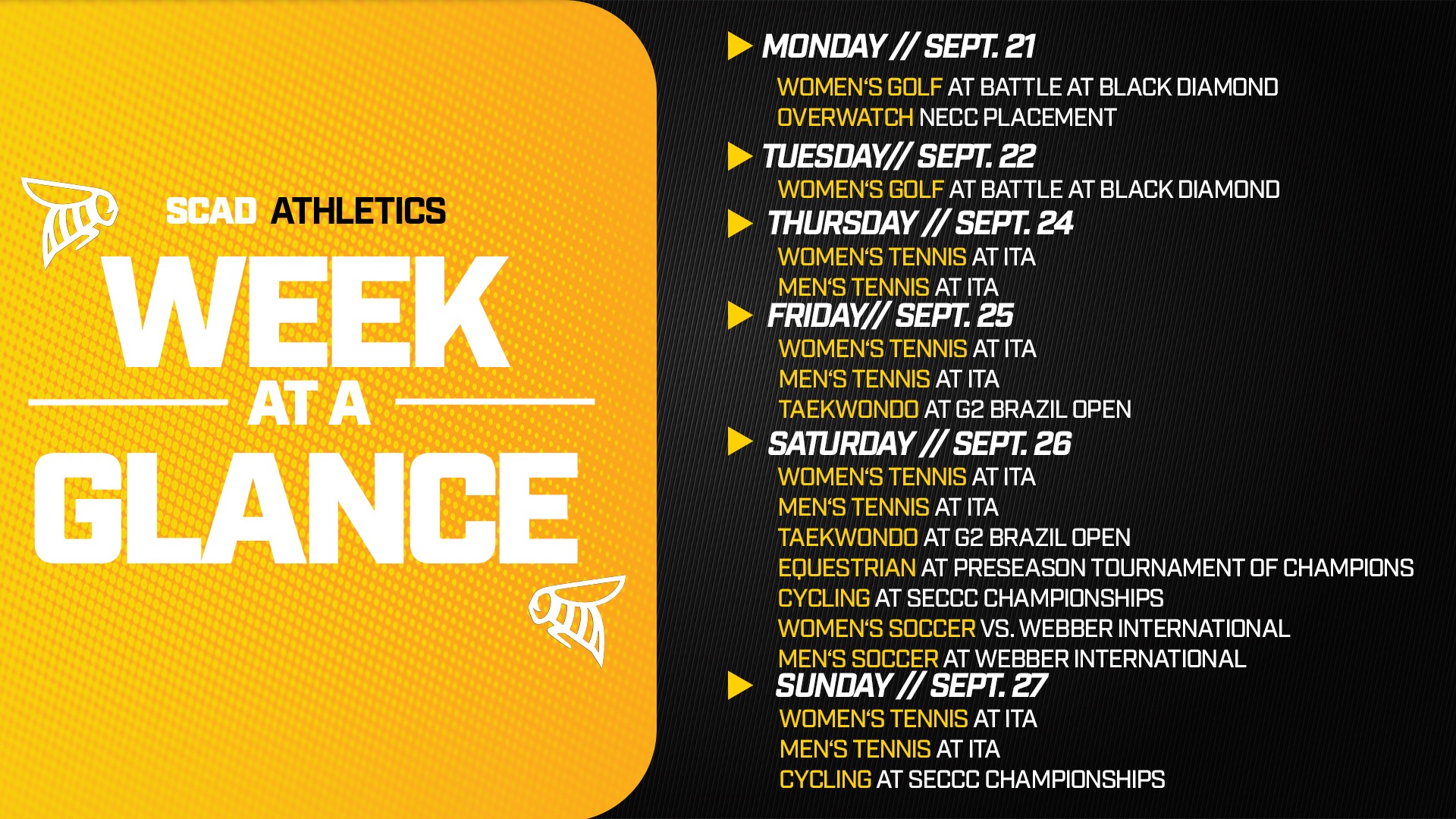 Week at a Glance 9/21