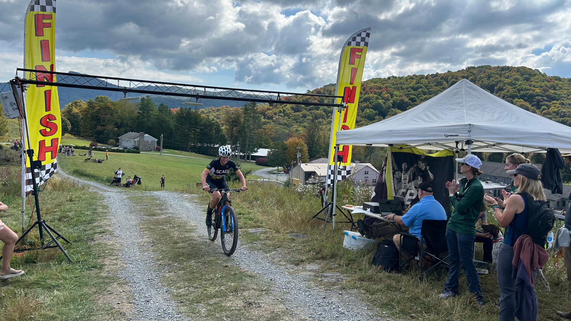 Maria Doring finishes at Lees McRae MB Race.