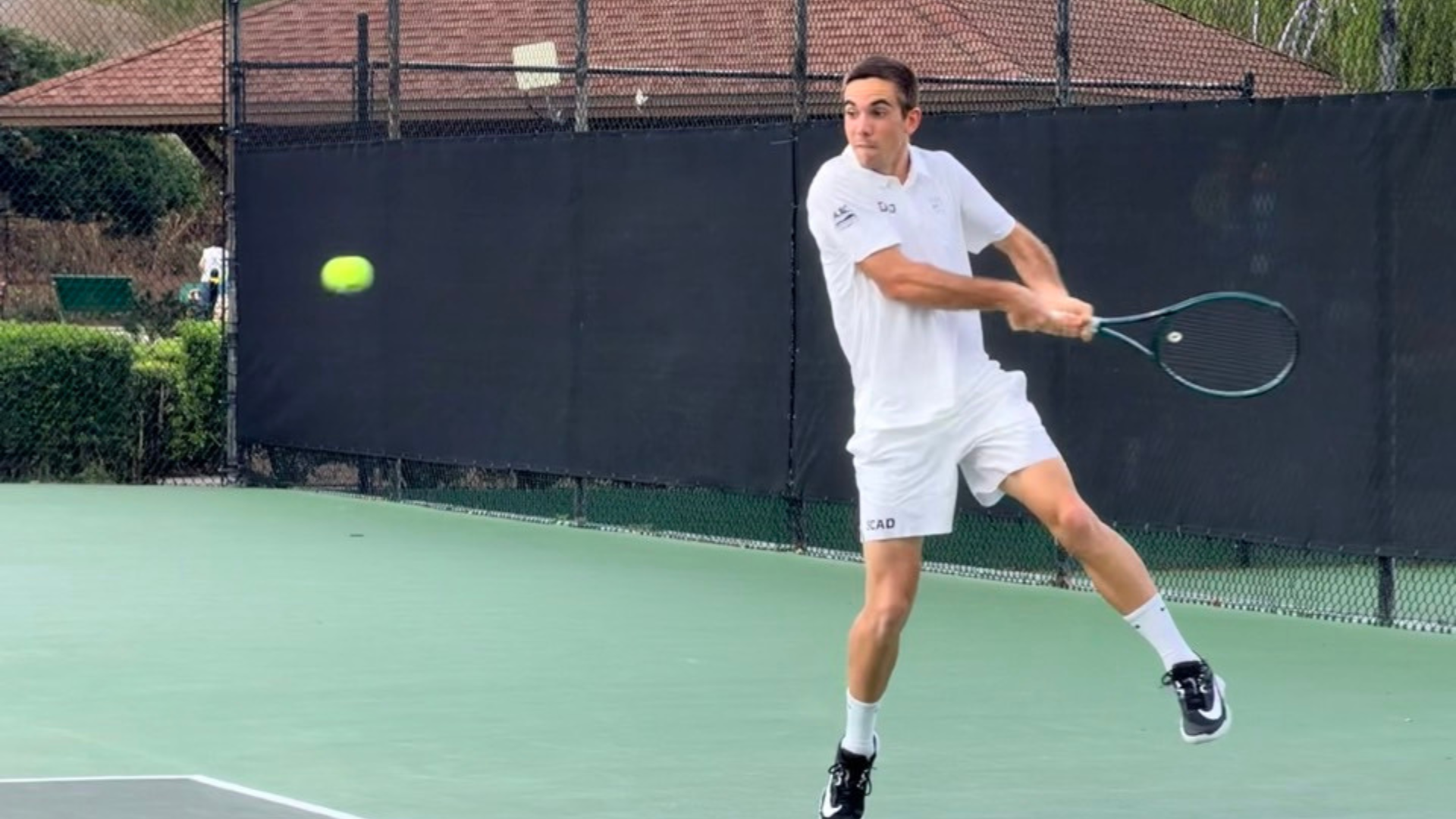 Maximo Nagele takes a hit at Southeastern.