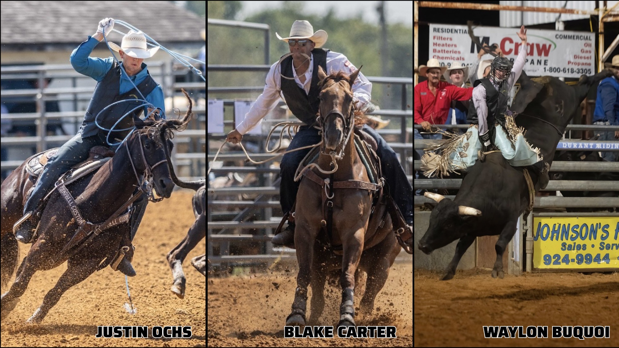 Justin Ochs, Blake Carter, and Waylon Buquoi