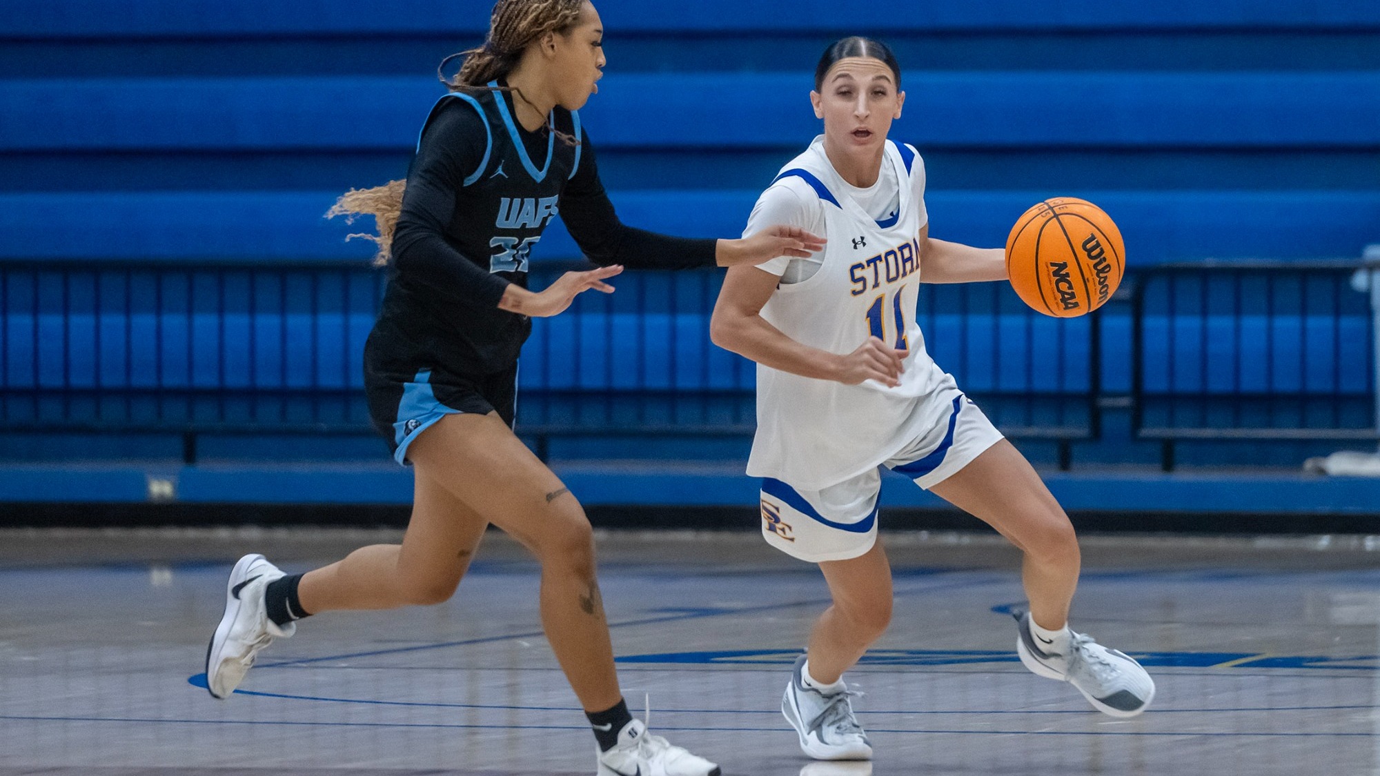 Kenzli Warden works past a defender versus Arkansas-Fort Smith