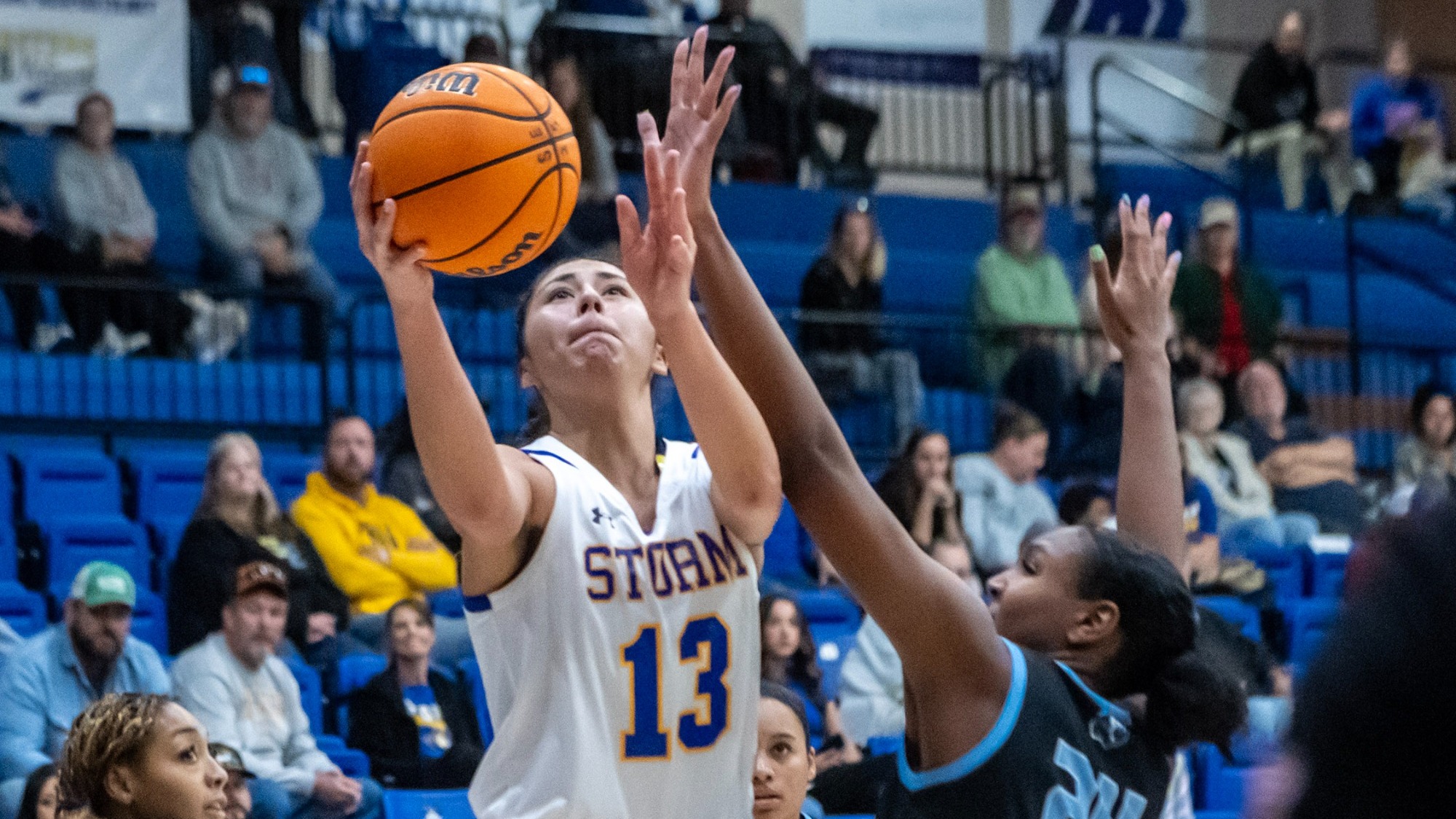 Akiera Hawk attempts a layup versus Arkansas-Fort Smith