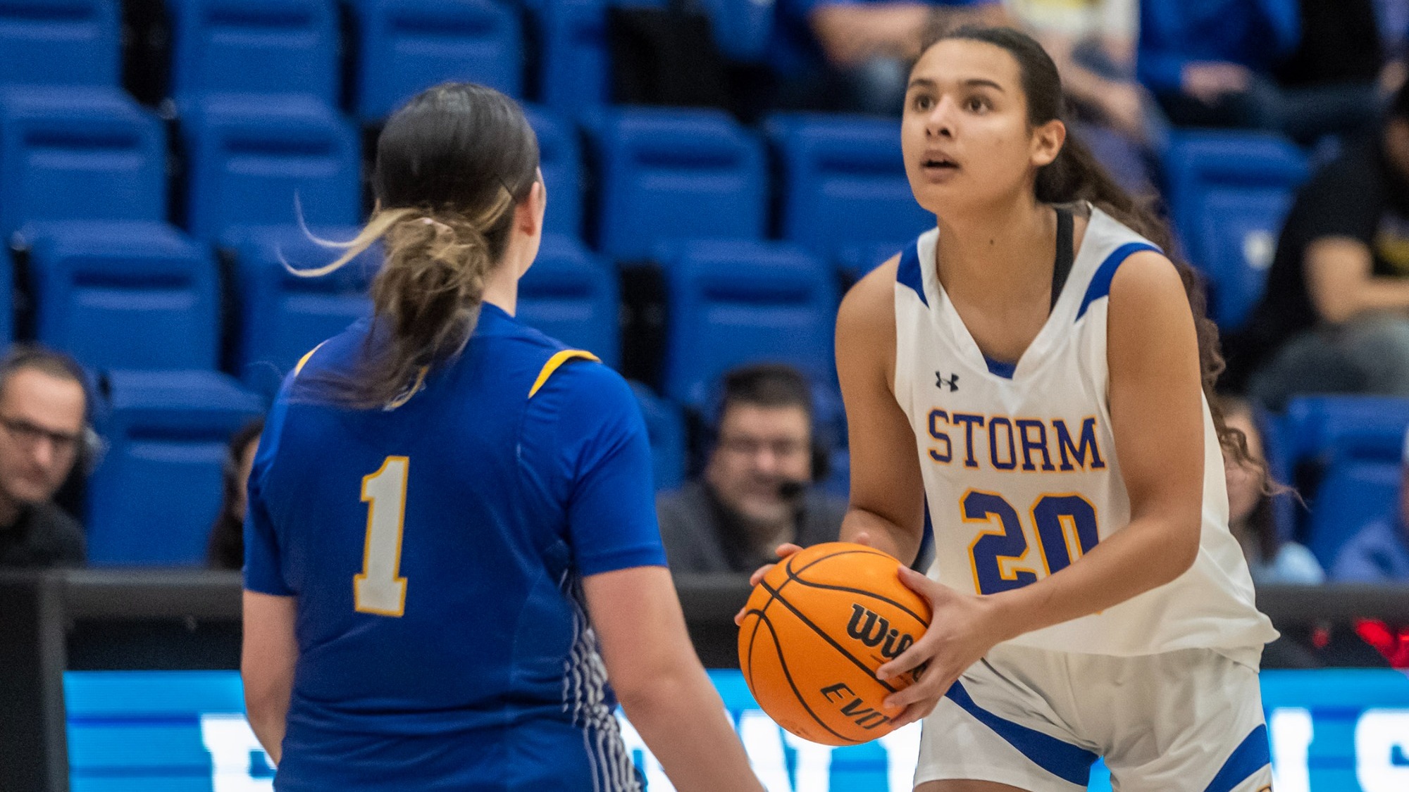 Mackenzie Espinosa squares up to shoot versus Southern Arkansas