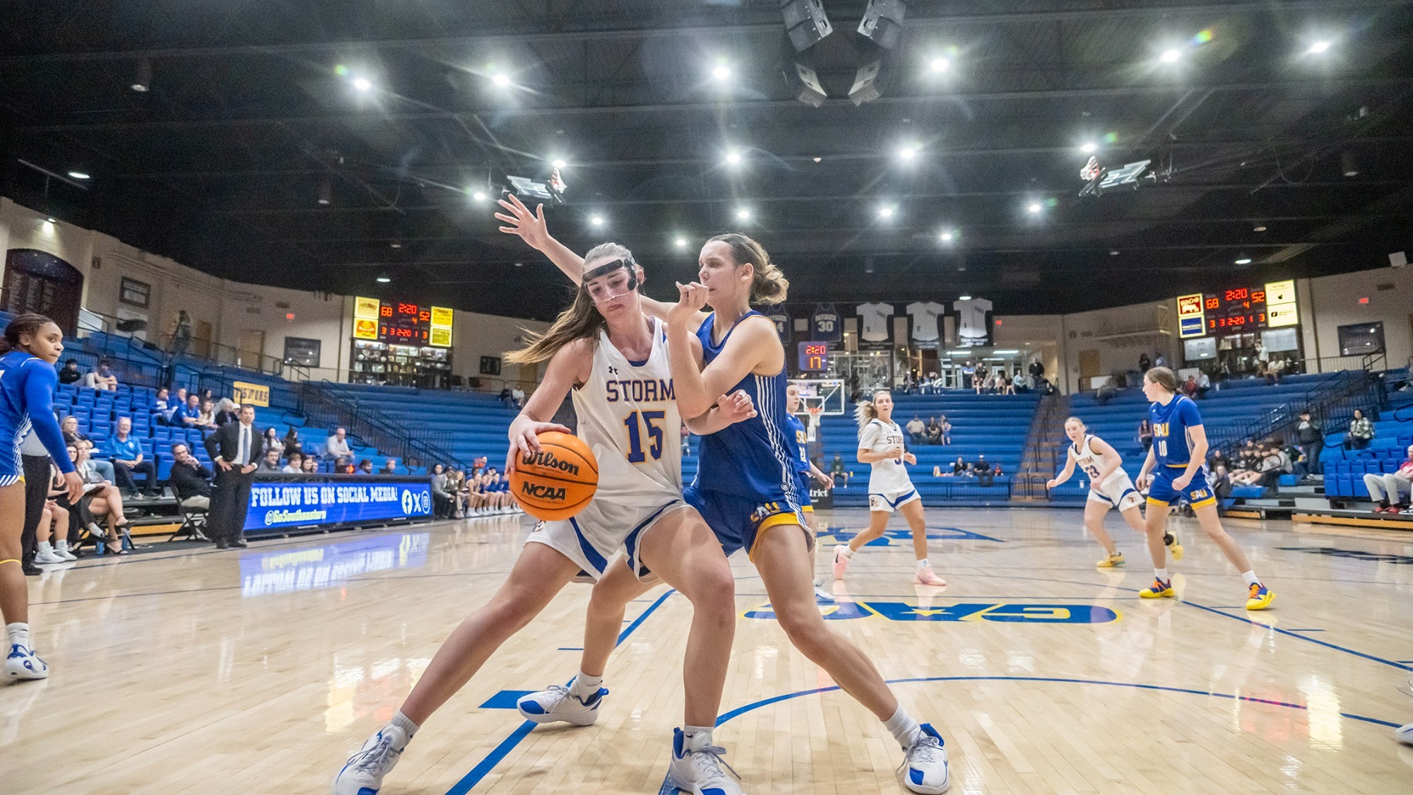 Tori Kilburn backs down a defender versus Southern Arkansas