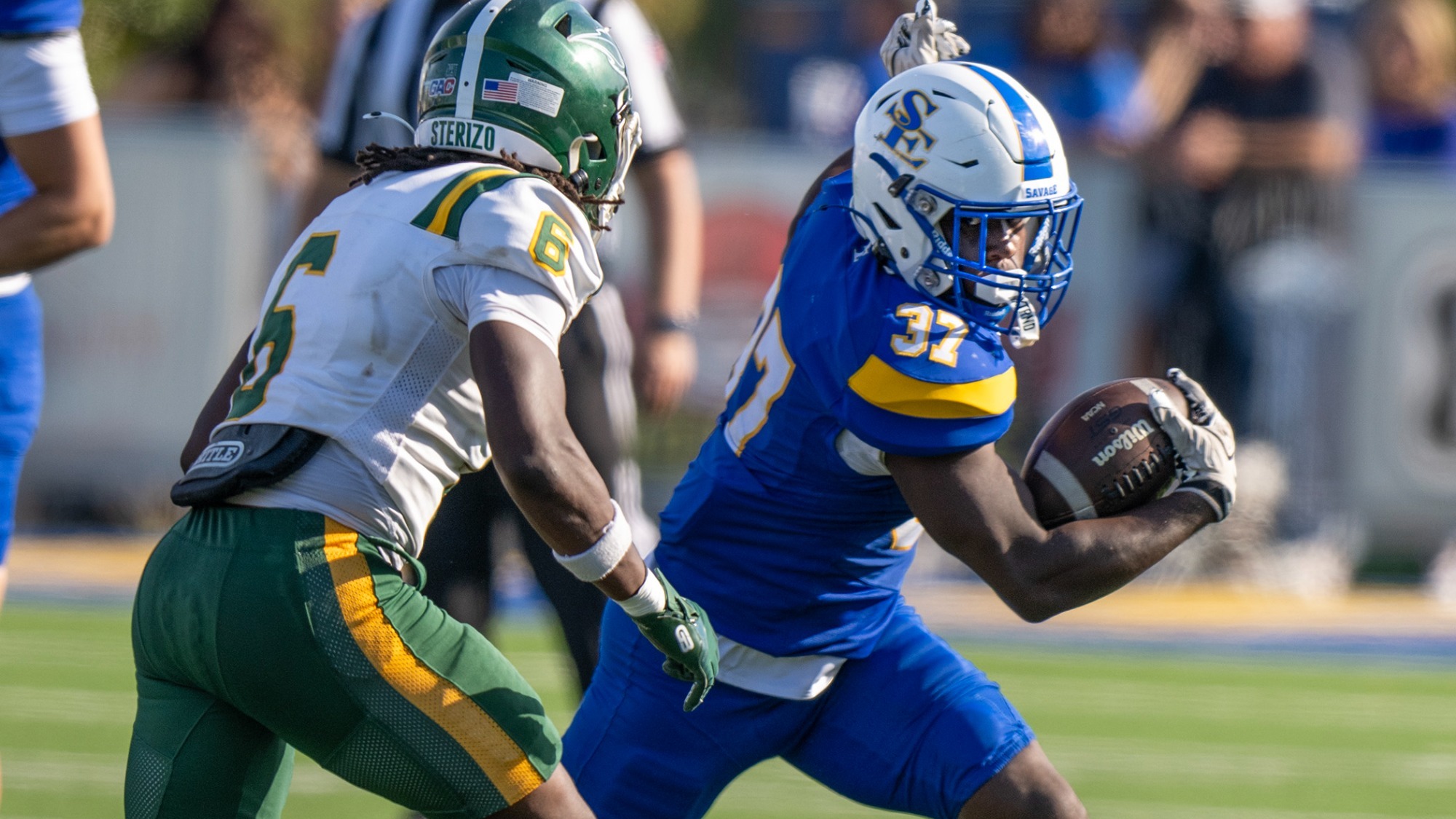 Isaiah Nelson rushes versus Oklahoma baptist