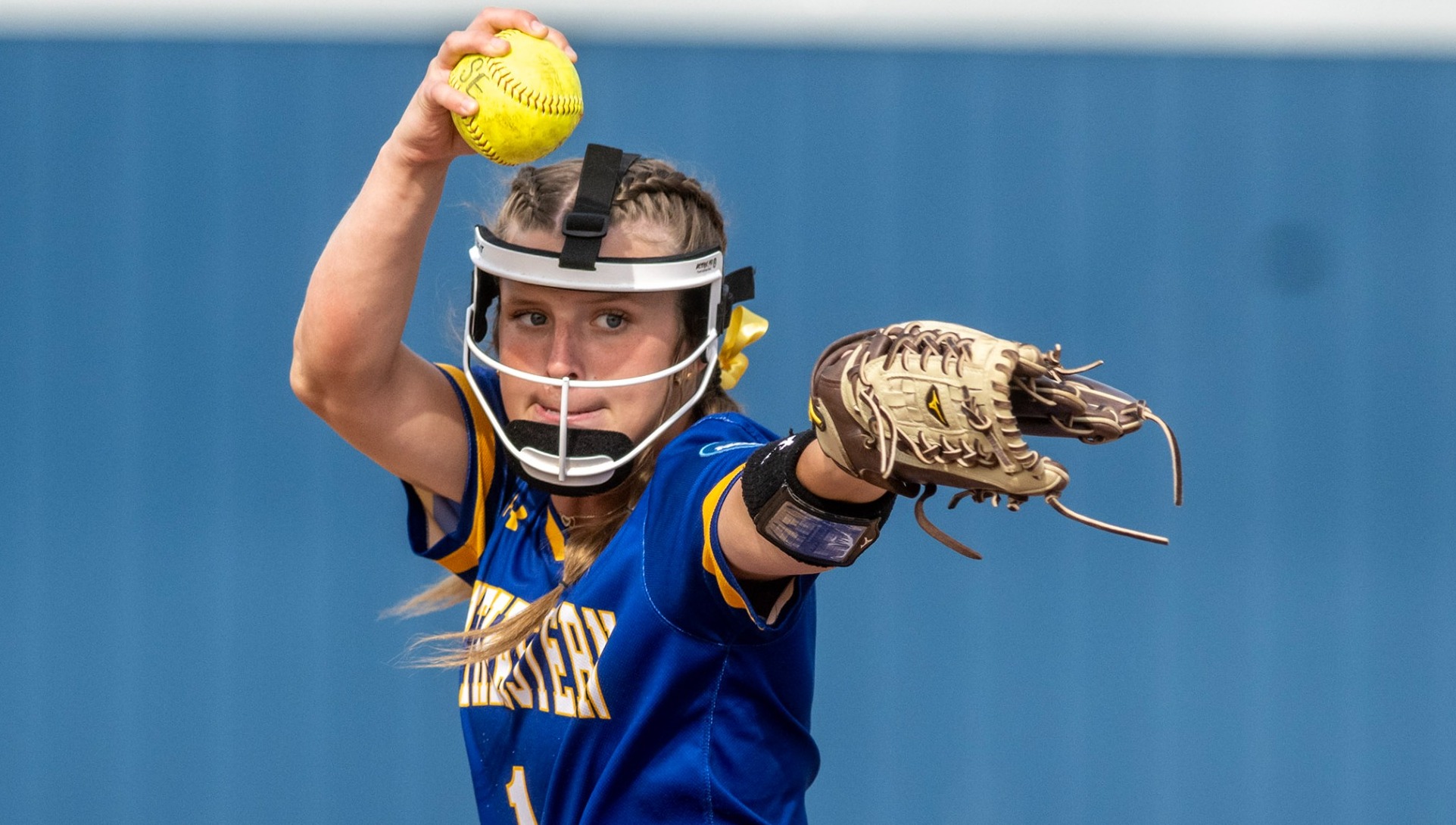 Malone pitching in the circle
