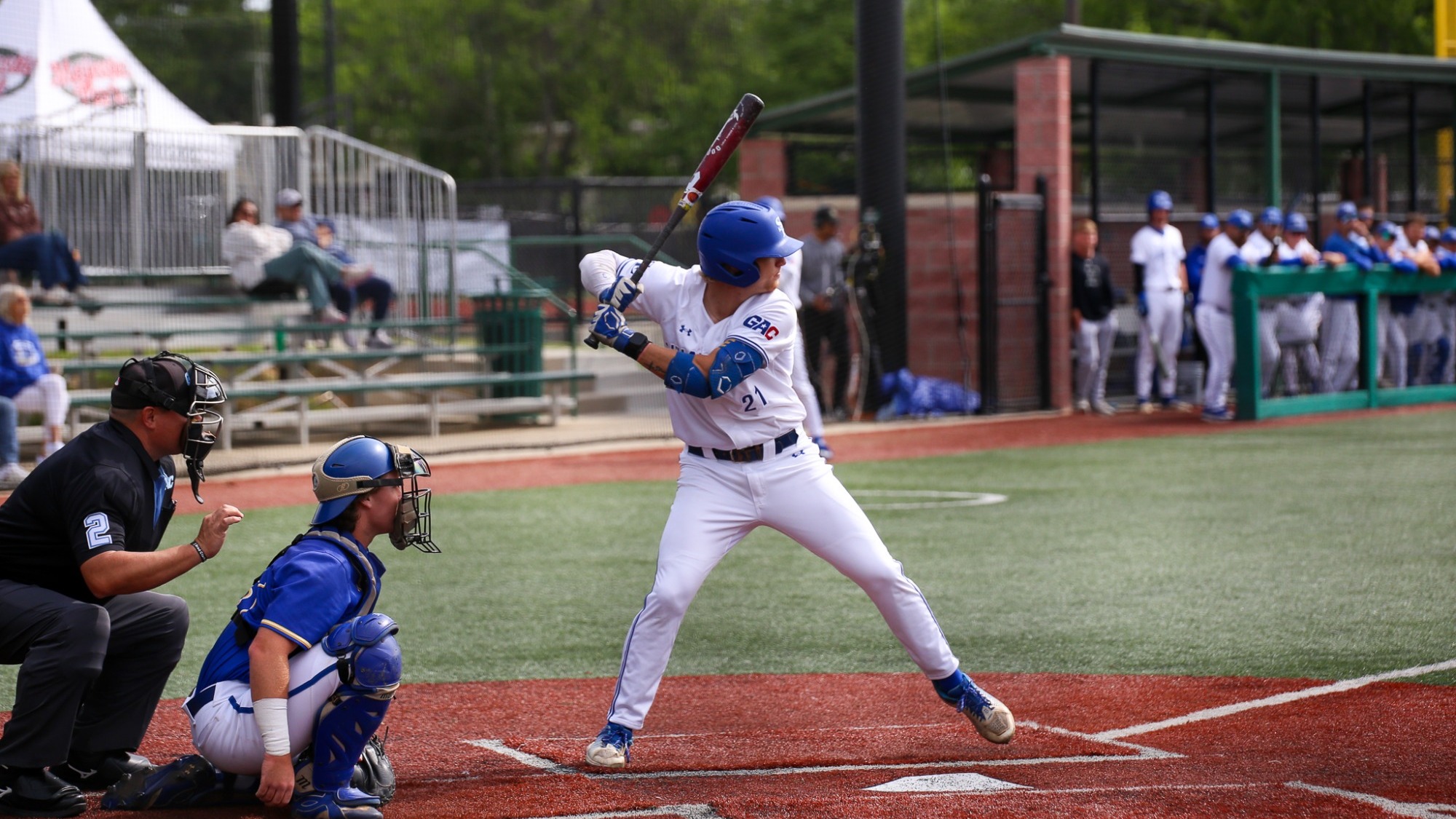 Payton Poole during an at bats versus Southern Arkansas at the GAC Tournament