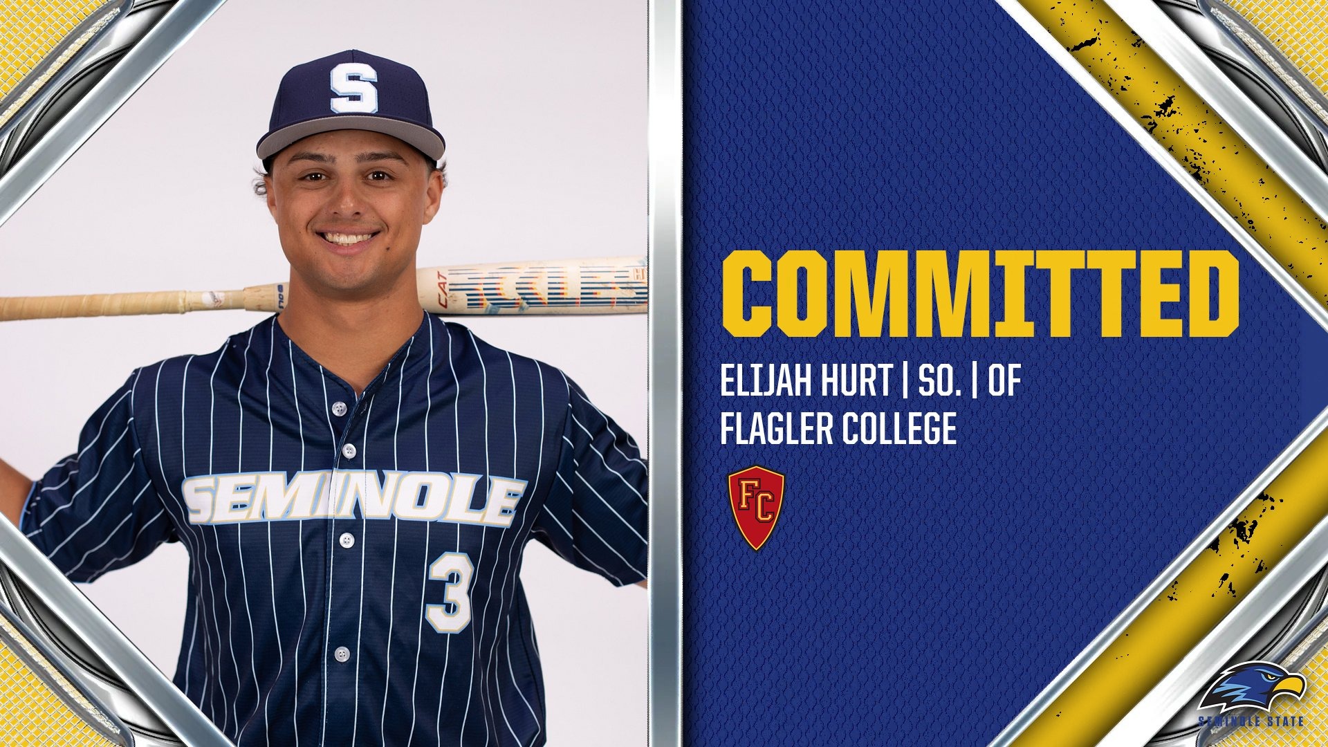 Picture of baseball player standing to announce commitment