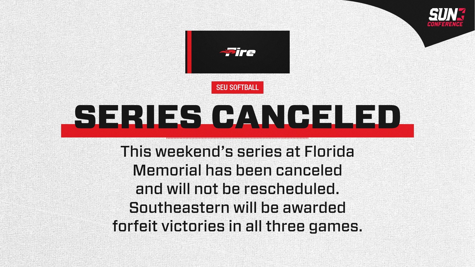 Softball Series Canceled
