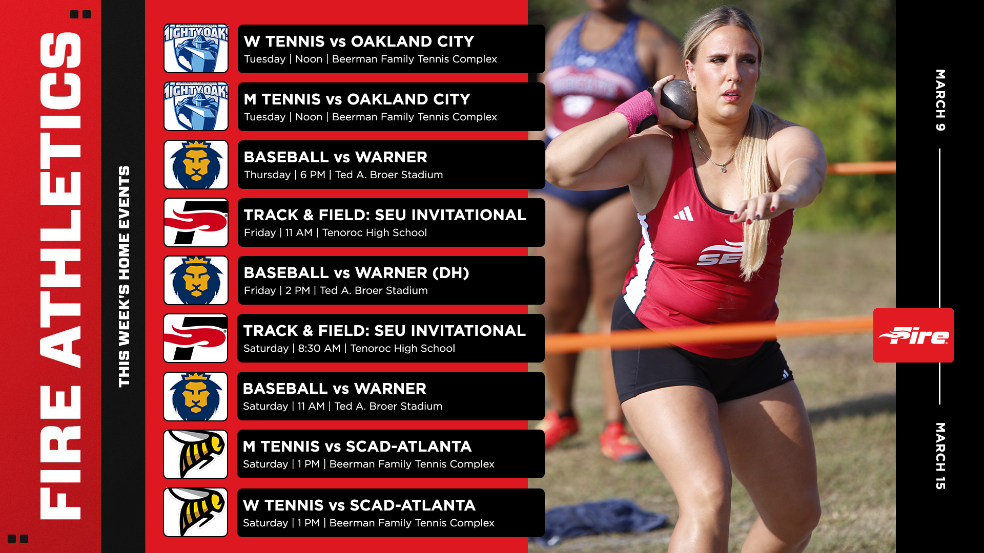 2025-26 Weekly Events -- March 9