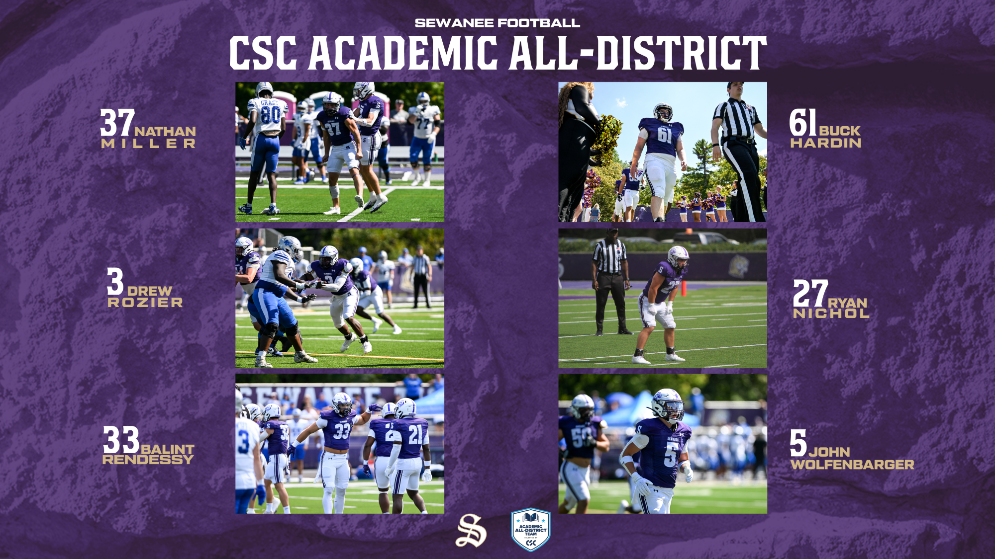 football csc academic all-district
