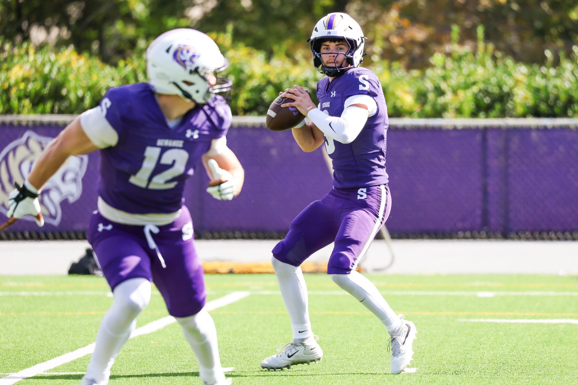 Maddox Franklin prepares to throw the football