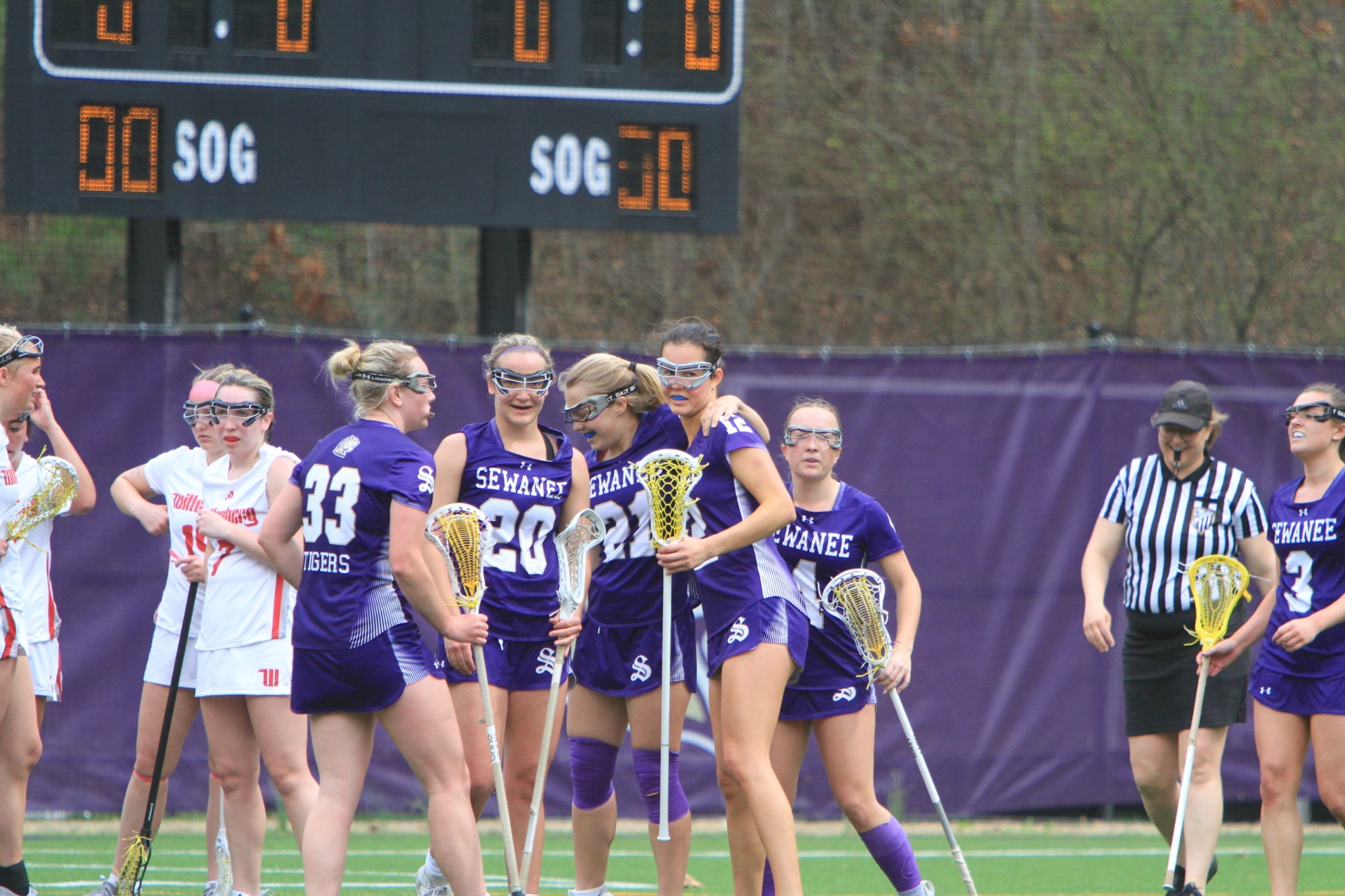 sewanee celebrating after goal vs wittenberg