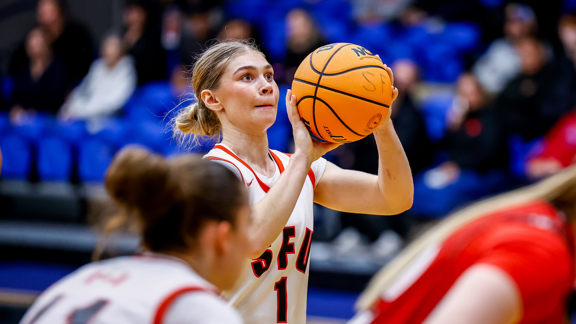 Bree Neufeld prepares to take a shot.