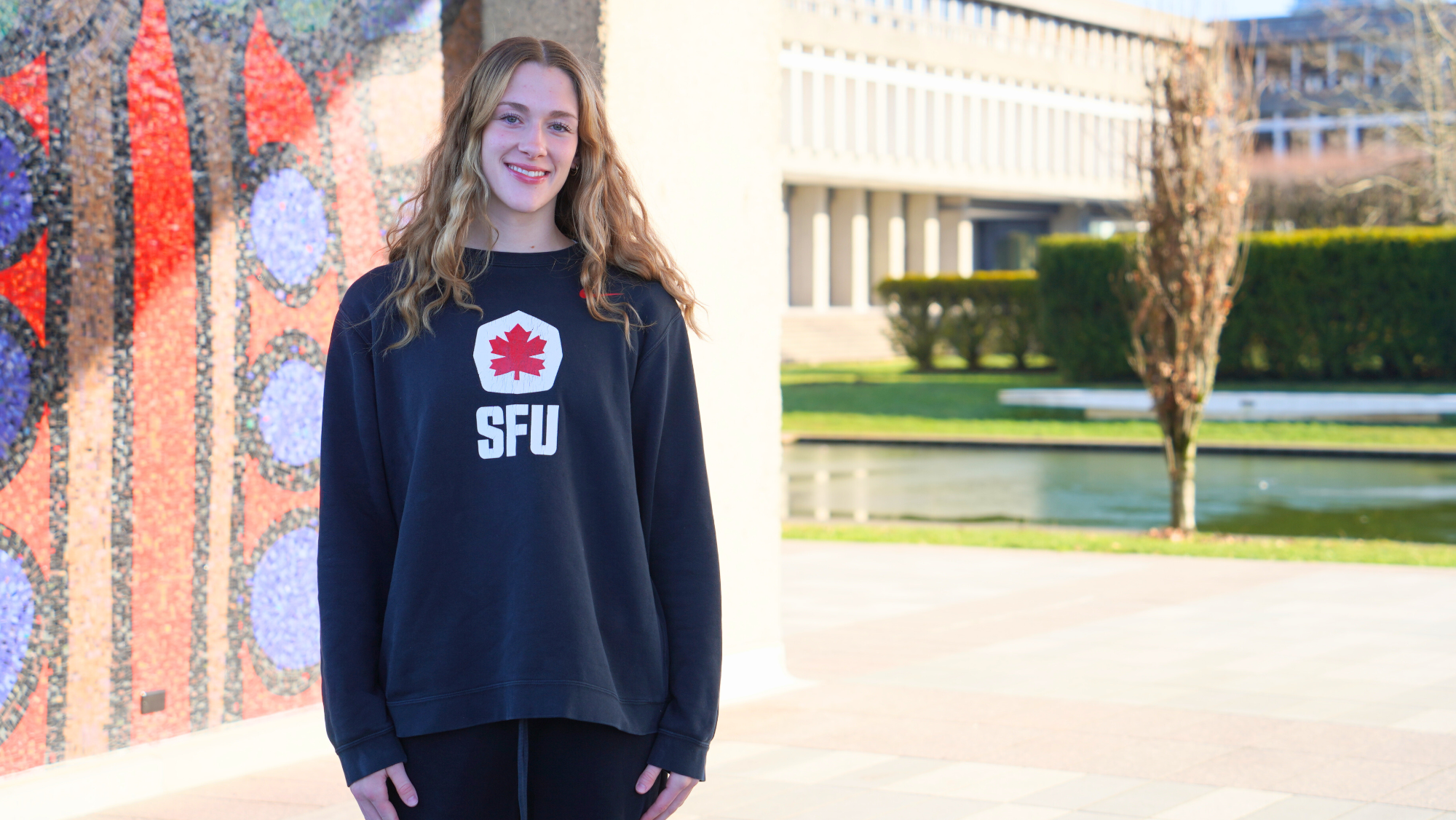 Abby Williams on SFU's campus
