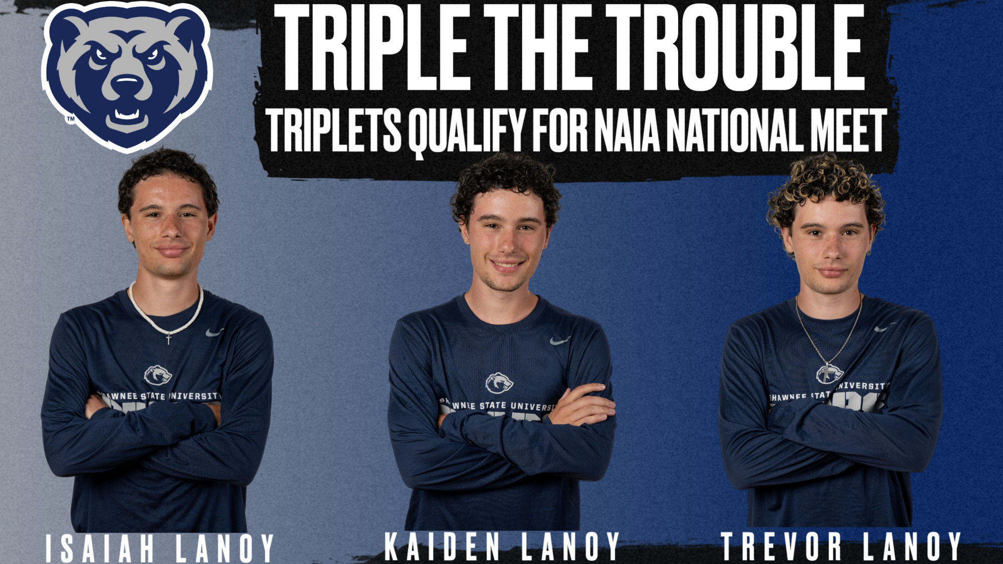 Isaiah, Kaiden, Trevor Lanoy NAIA National Meet Triple the Trouble