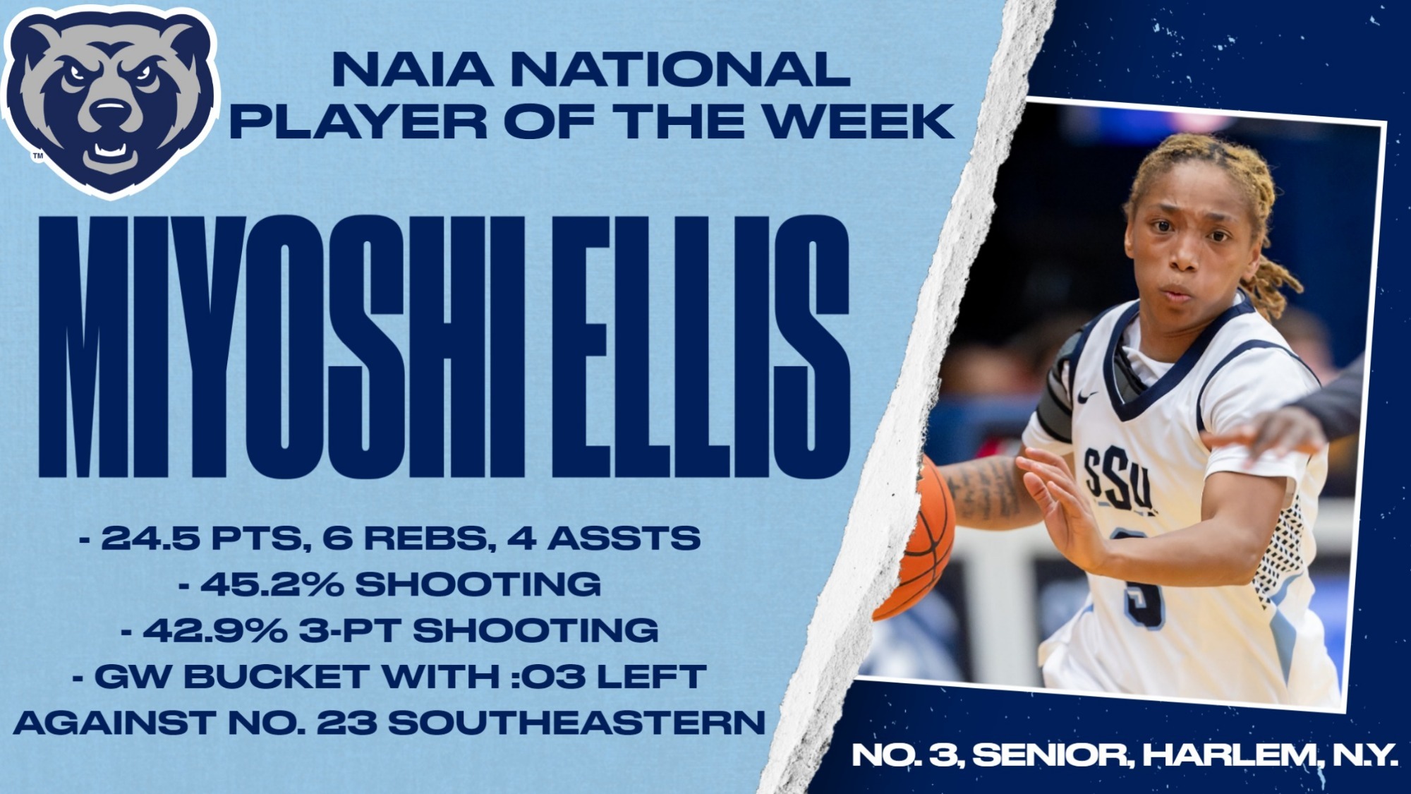 Miyoshi Ellis NAIA National Player of the Week