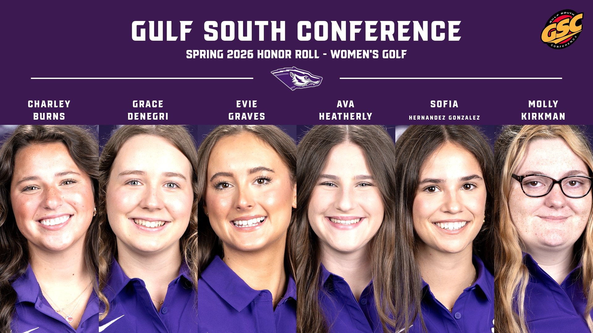 Women's Golf 2026 Spring GSC Honor Roll