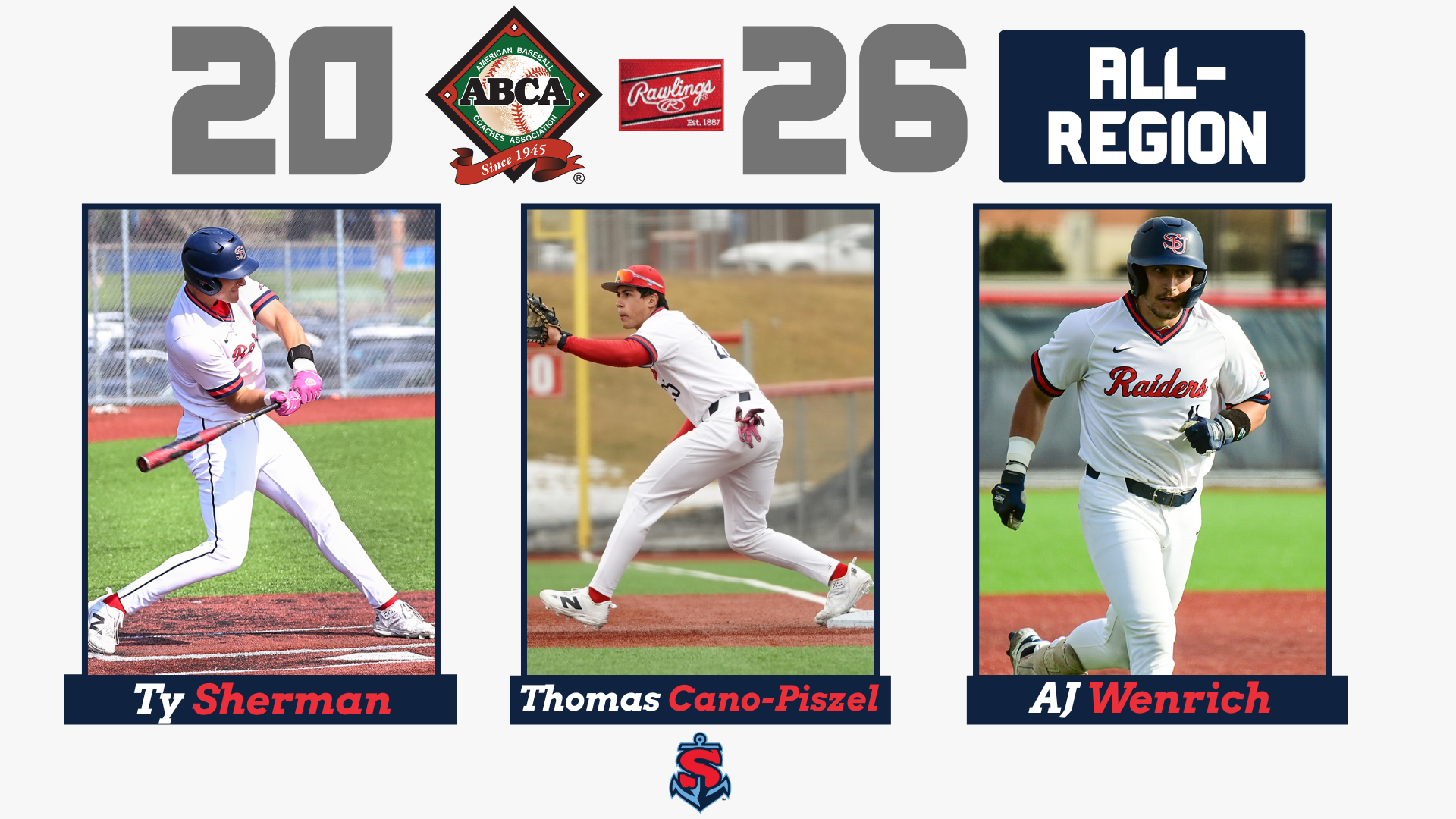 2026 ABCA All Region Baseball Honorees for Shippensburg