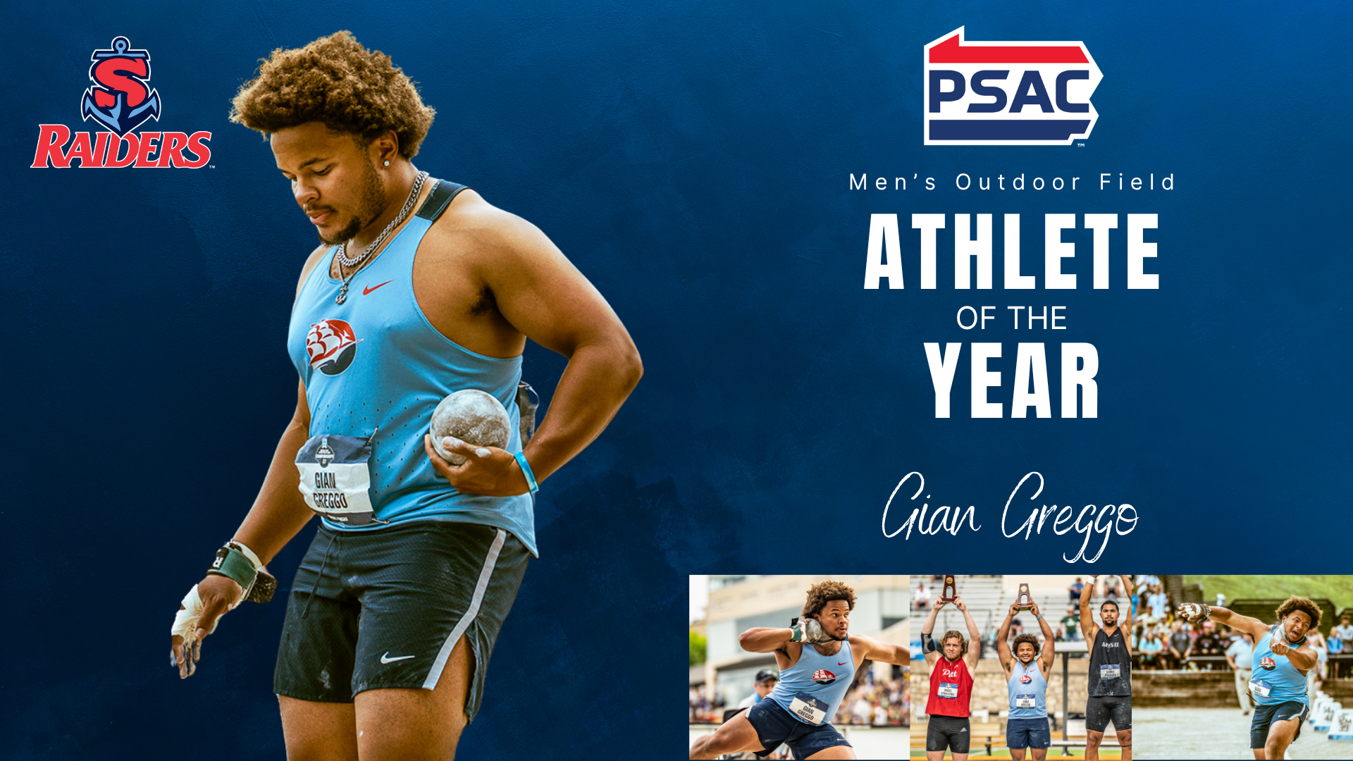 2026 Men's Outdoor Field Athlete of the Year Gian Greggo