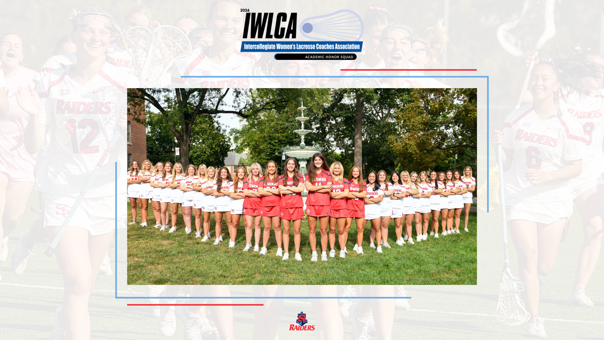 A graphic that illustrates Shippensburg University being a 2026 IWLCA Academic Honor Squad award recipient