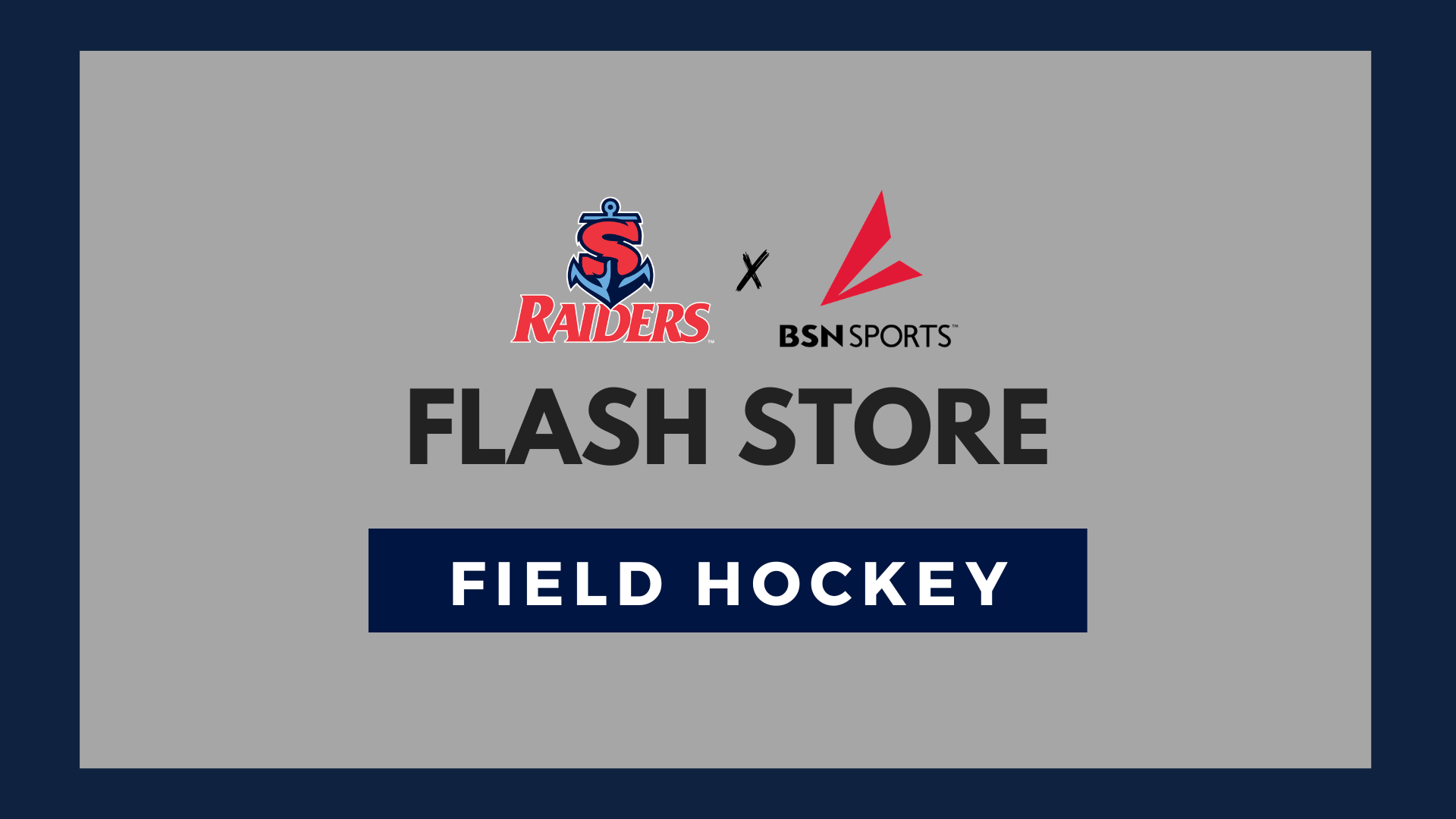 A graphic advertising a BSN apparel flash store for field hockey