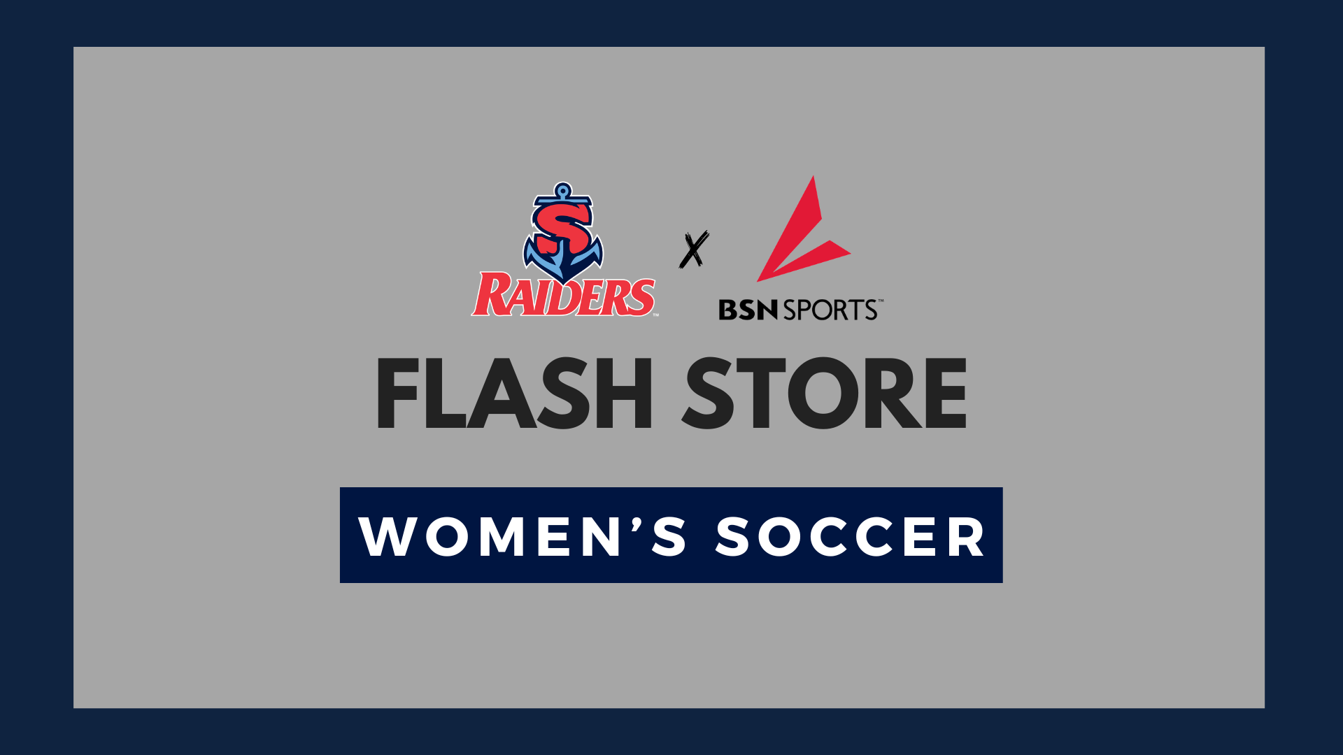 A graphic advertising the Women's Soccer BSN Flash Store