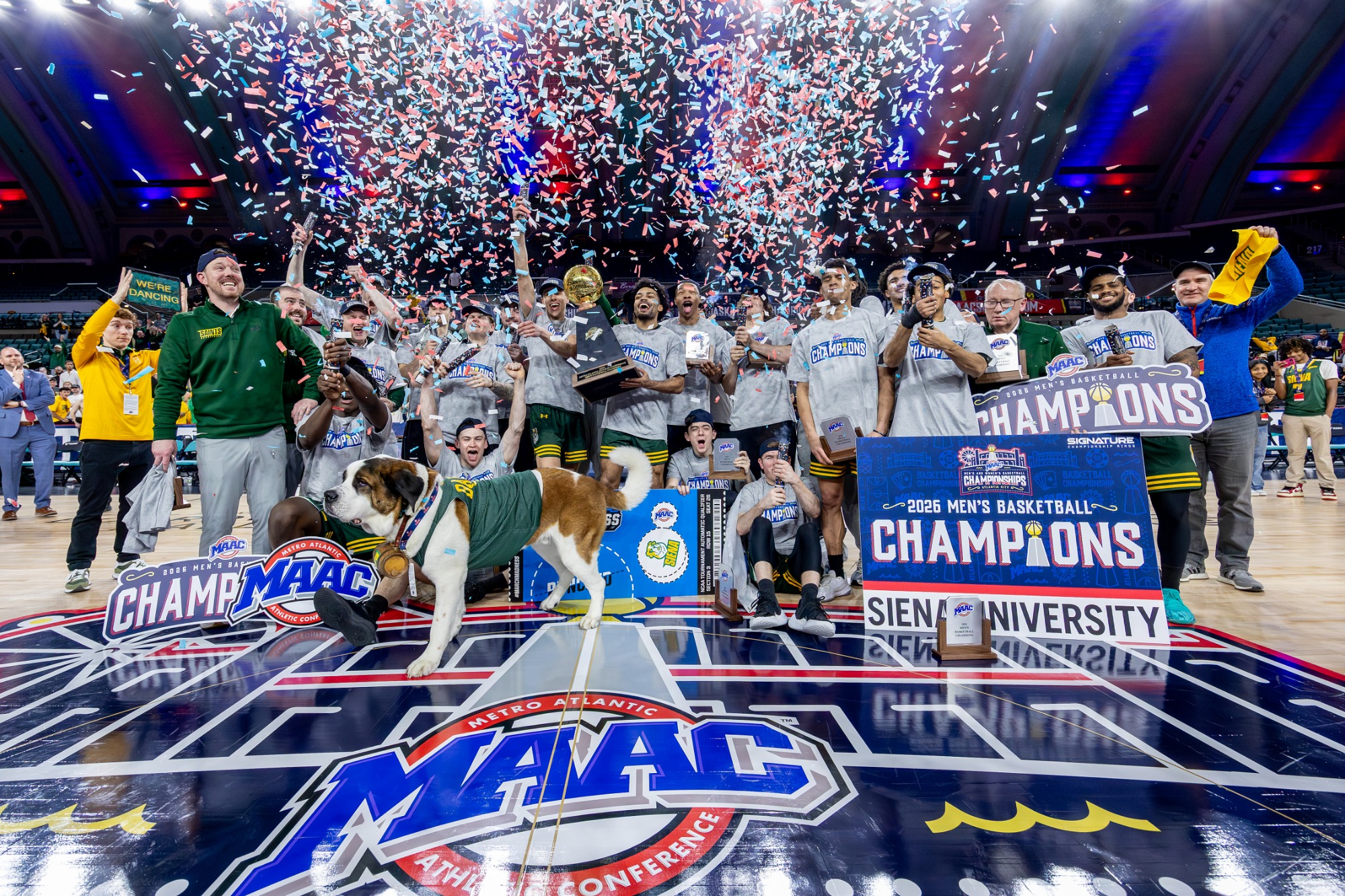 2026 maac champion team photo celebration