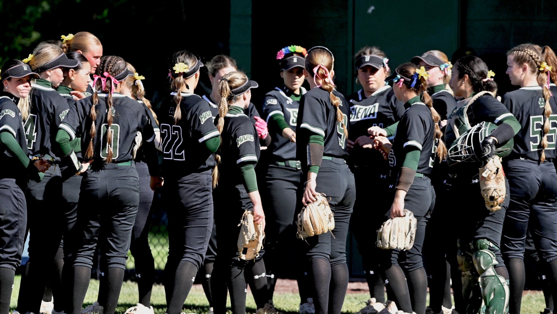 Softball huddle