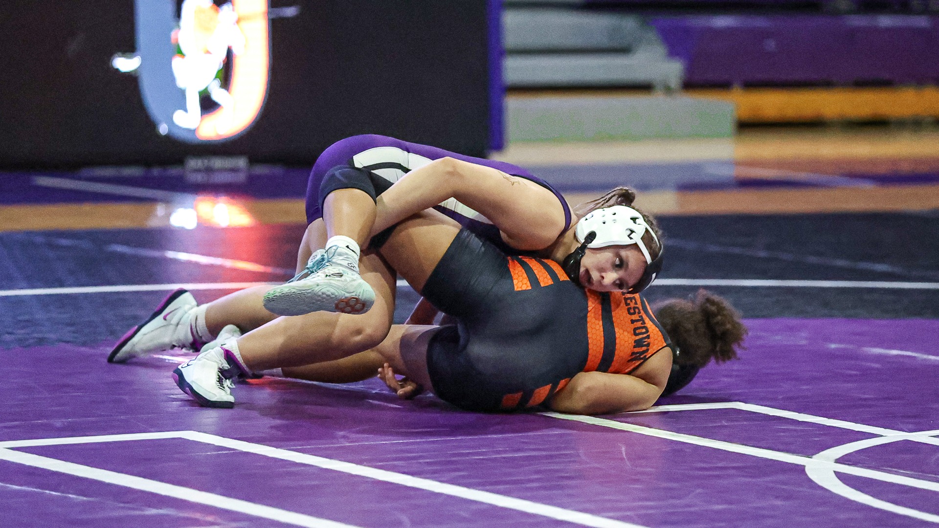 Hanah Schuster wrestles Jamestown