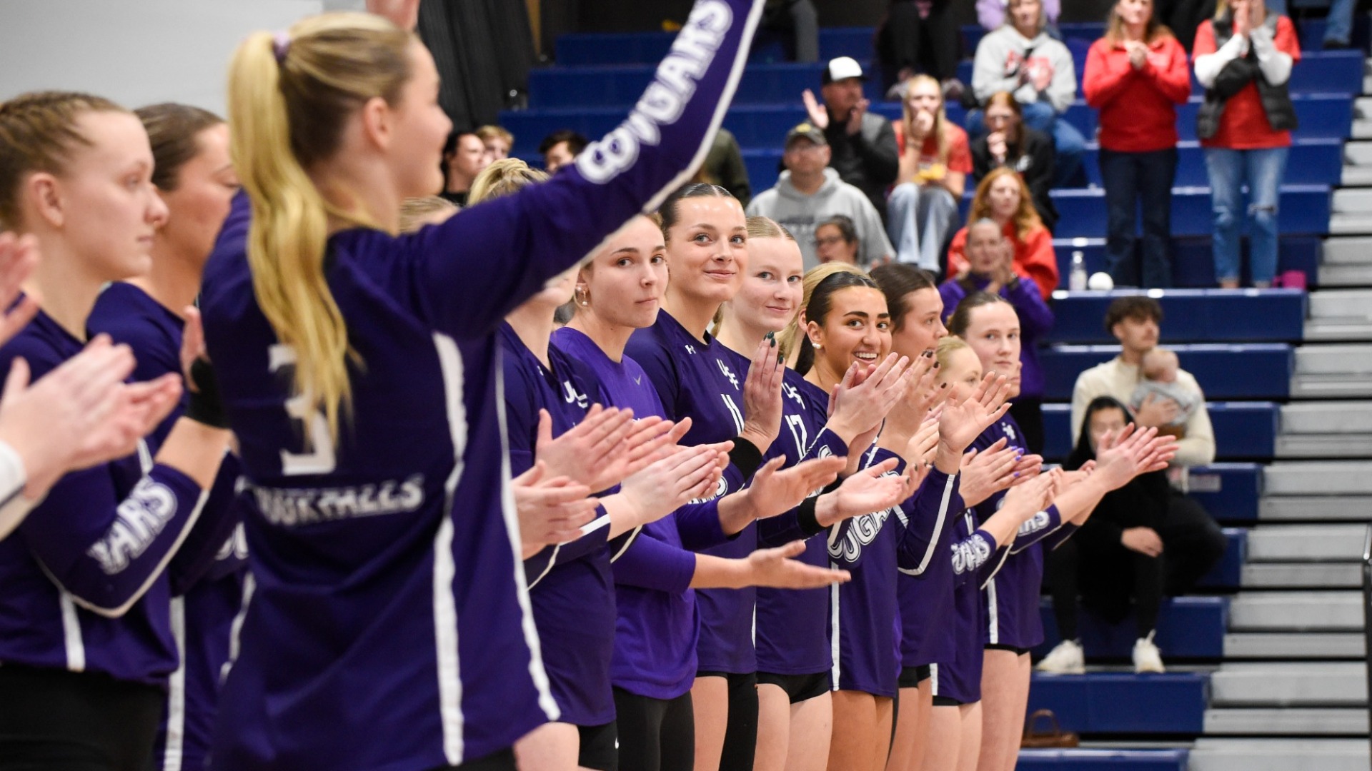 USF Volleyball Team getting announced at 2025 NSIC Semifinal Match