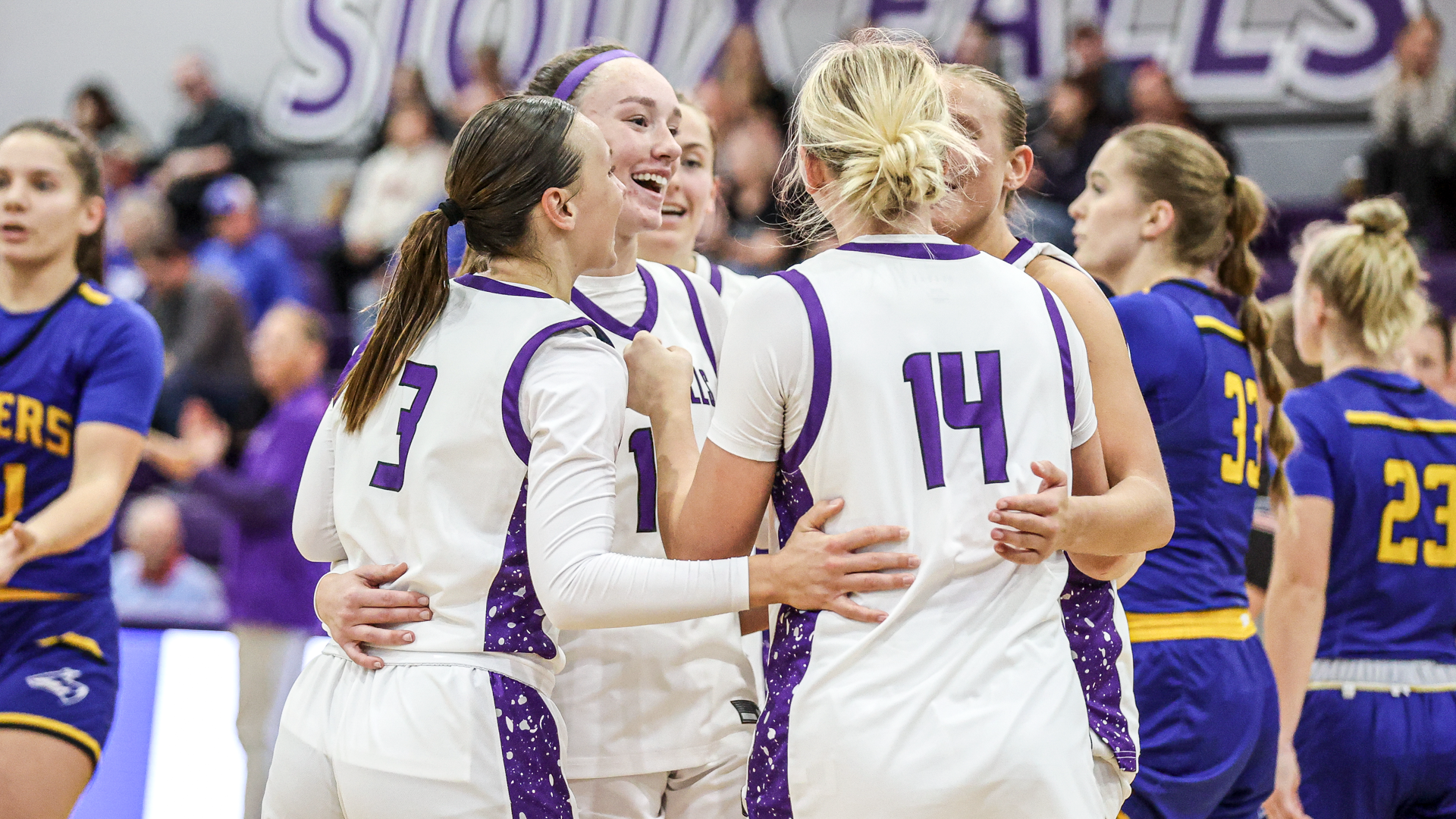 USF WBB huddles on the floor