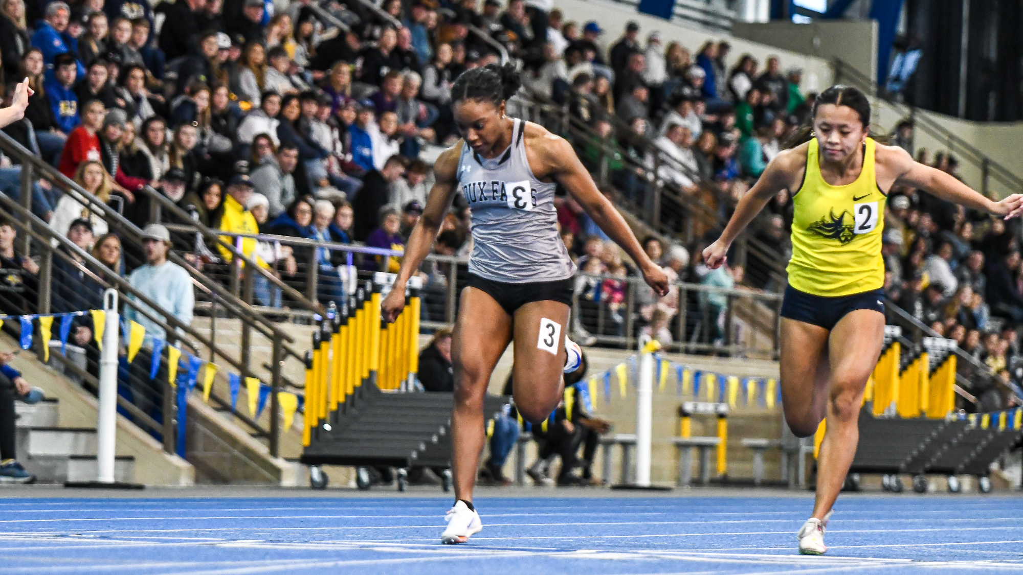 Tamia Horton crosses the finish line