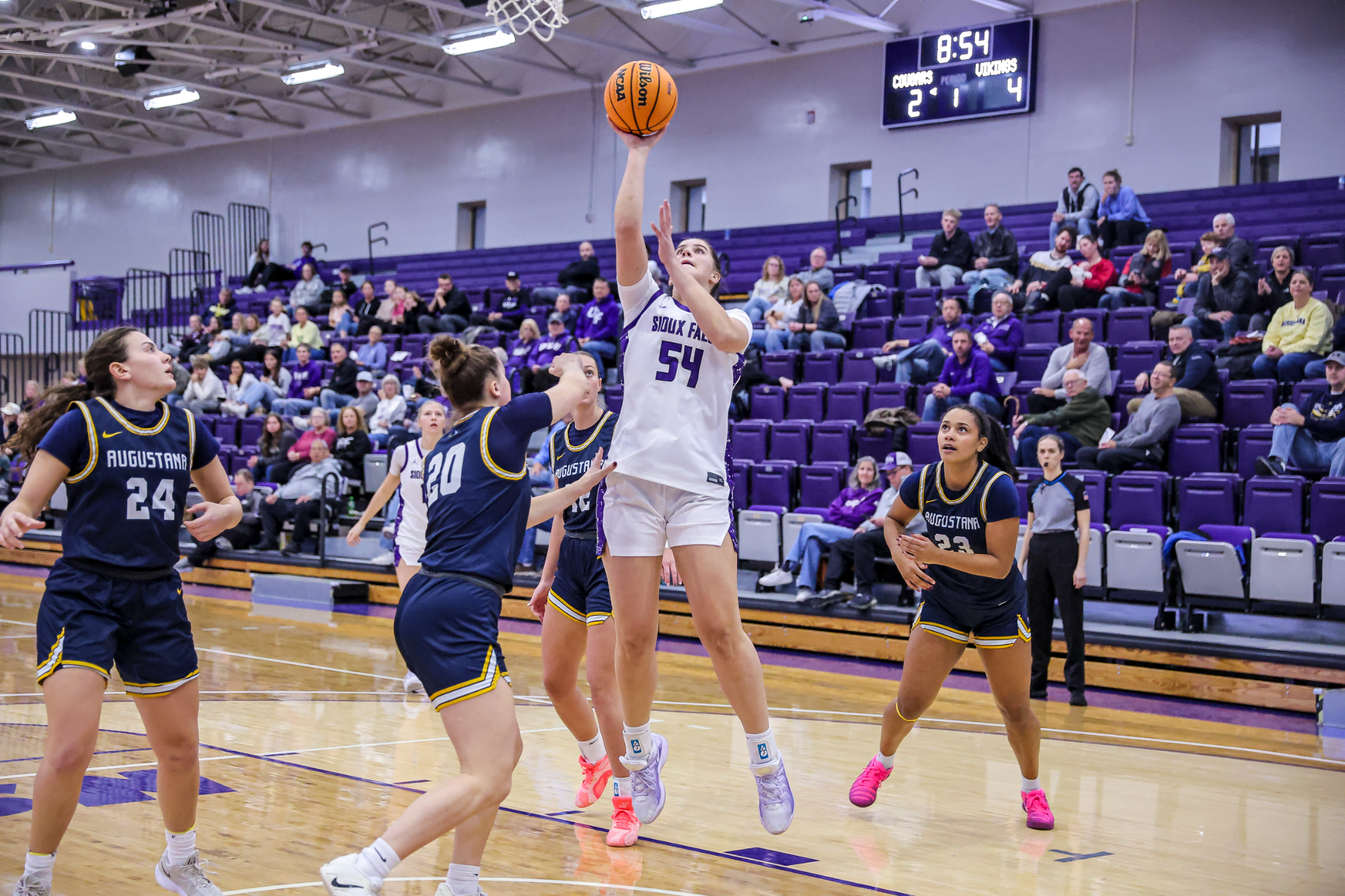 Krista Langager attempts a layup
