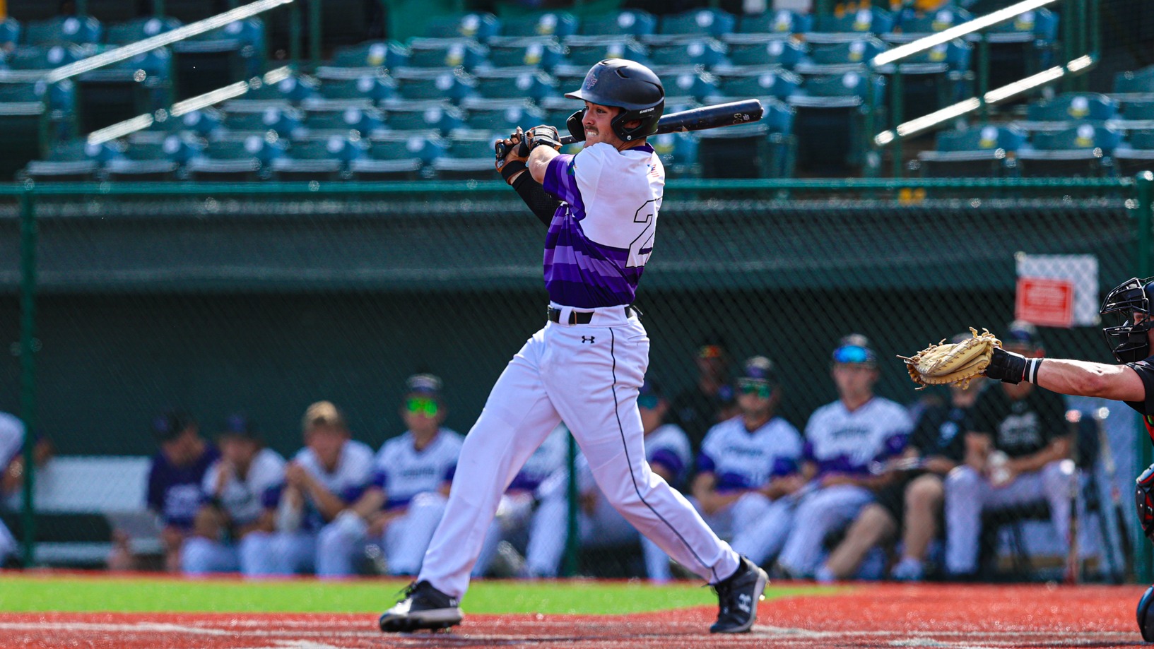 Isaac Bonner swings the bat