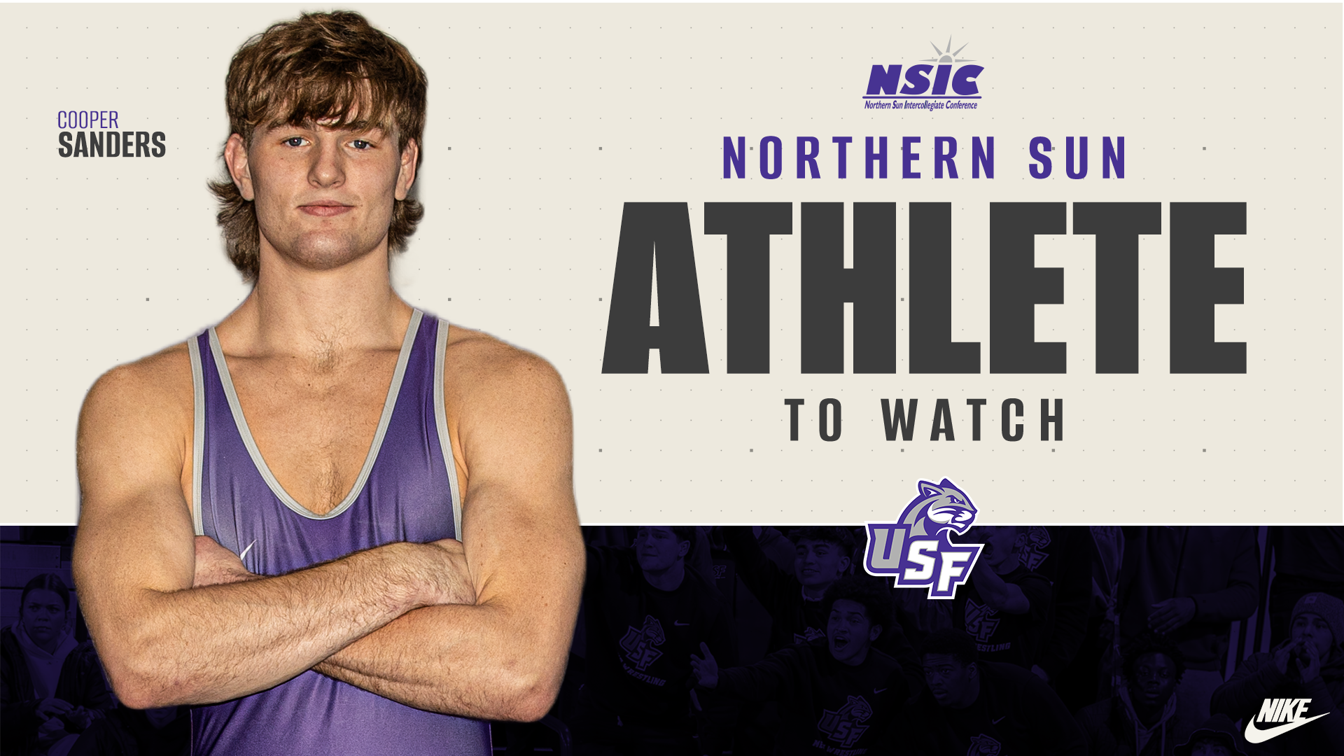 Cooper Sanders Named USF Wrestler to Watch in NSIC Preseason Coaches' Poll Graphic