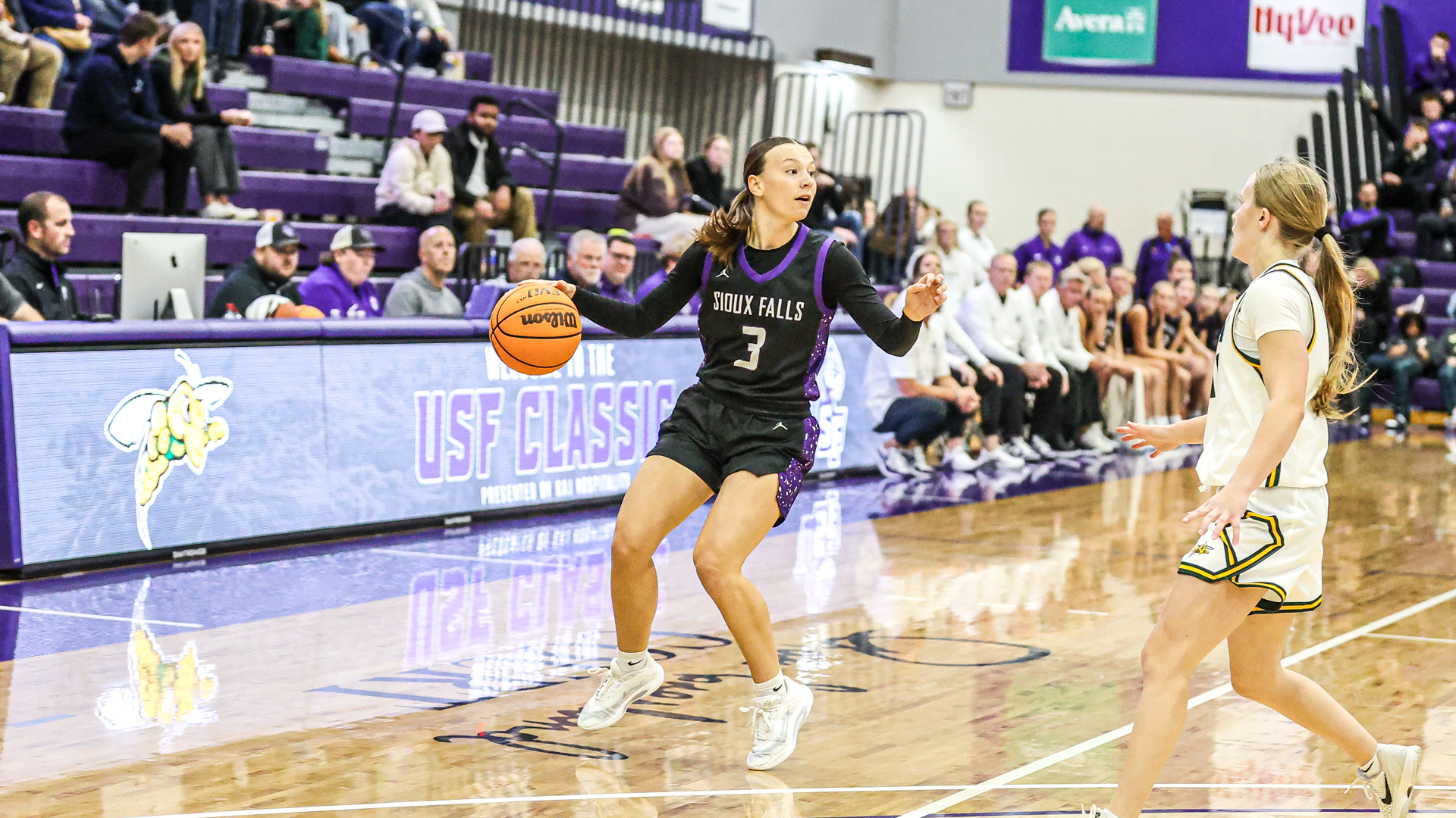 Ayla Brown surveys the floor