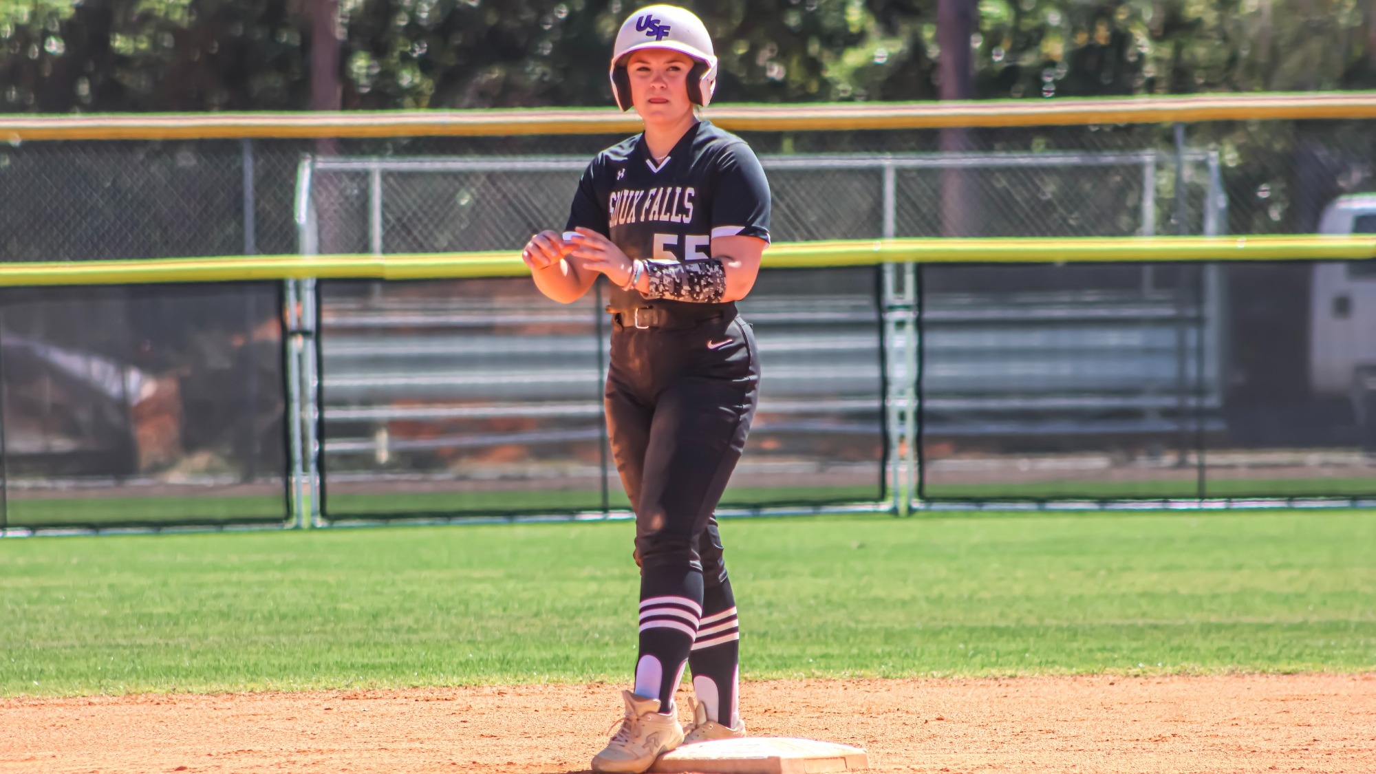 Hanna Raethz stands on second