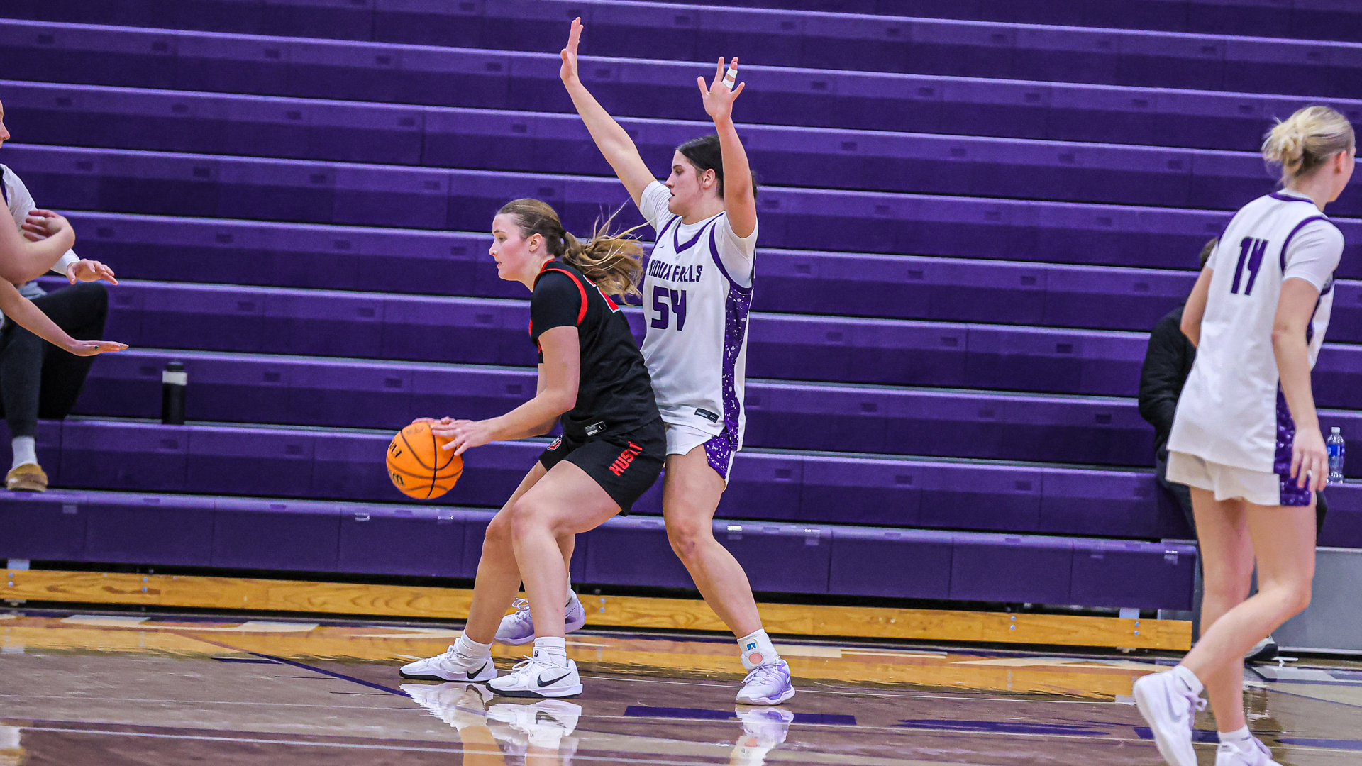 Krista Langager defends the paint